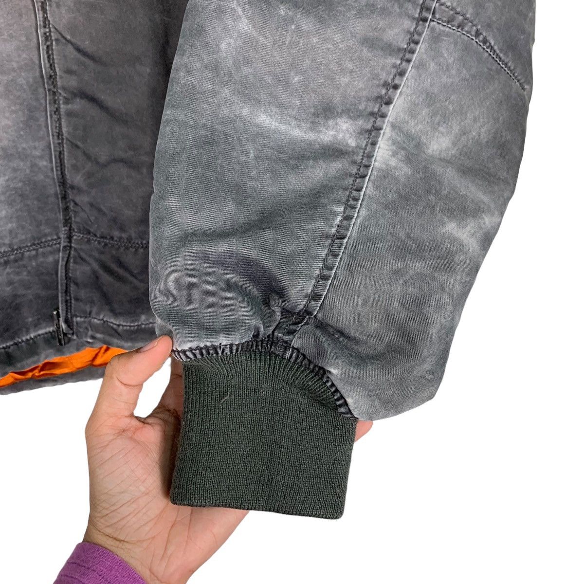 Japanese Brand NTW New Trend World Gray Washed Bomber Jacket #1084-C49 Size US L / EU 52-54 / 3 - 13 Thumbnail