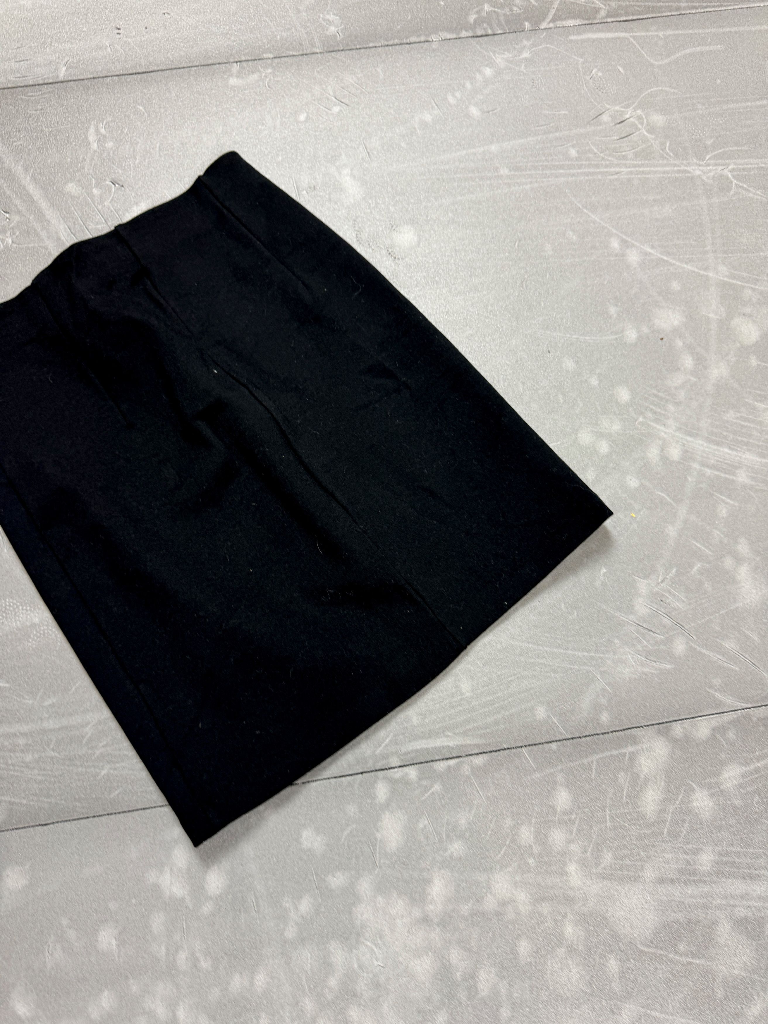 Vintage Black formal mini skirt elegant retro avant garde coquette Size 28" / US 6 / IT 42 - 11 Thumbnail