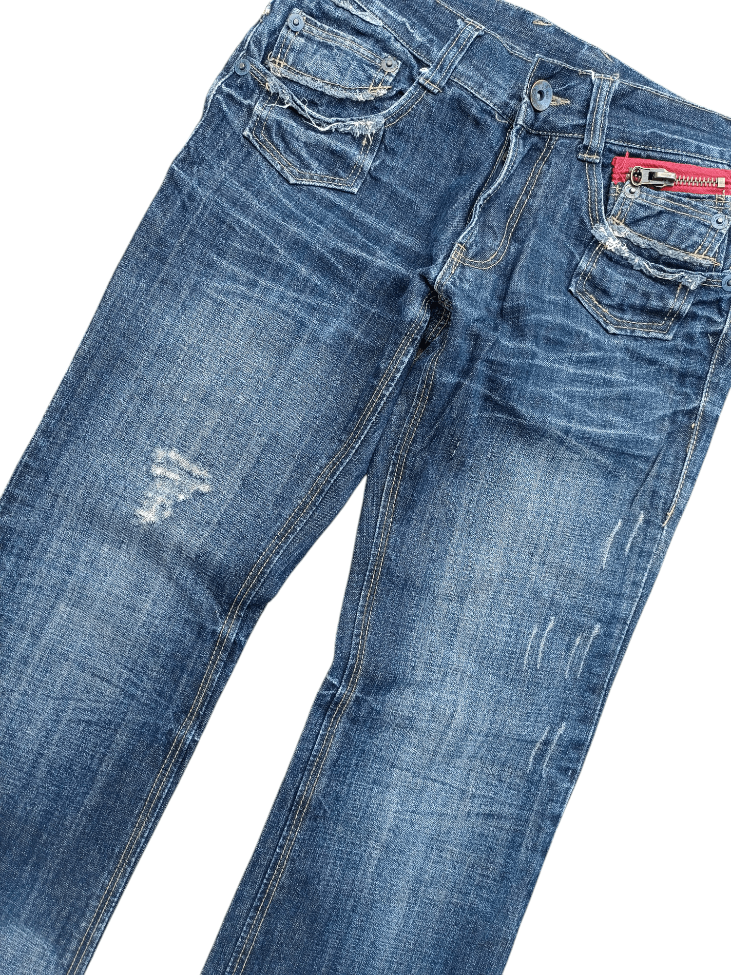 If Six Was Nine × Japanese Brand × Le Grande Bleu (L.G.B.) FLARED Distressed Japanese Brand RUSS-K Bootcut Denim Size US 30 / EU 46 - 8 Thumbnail