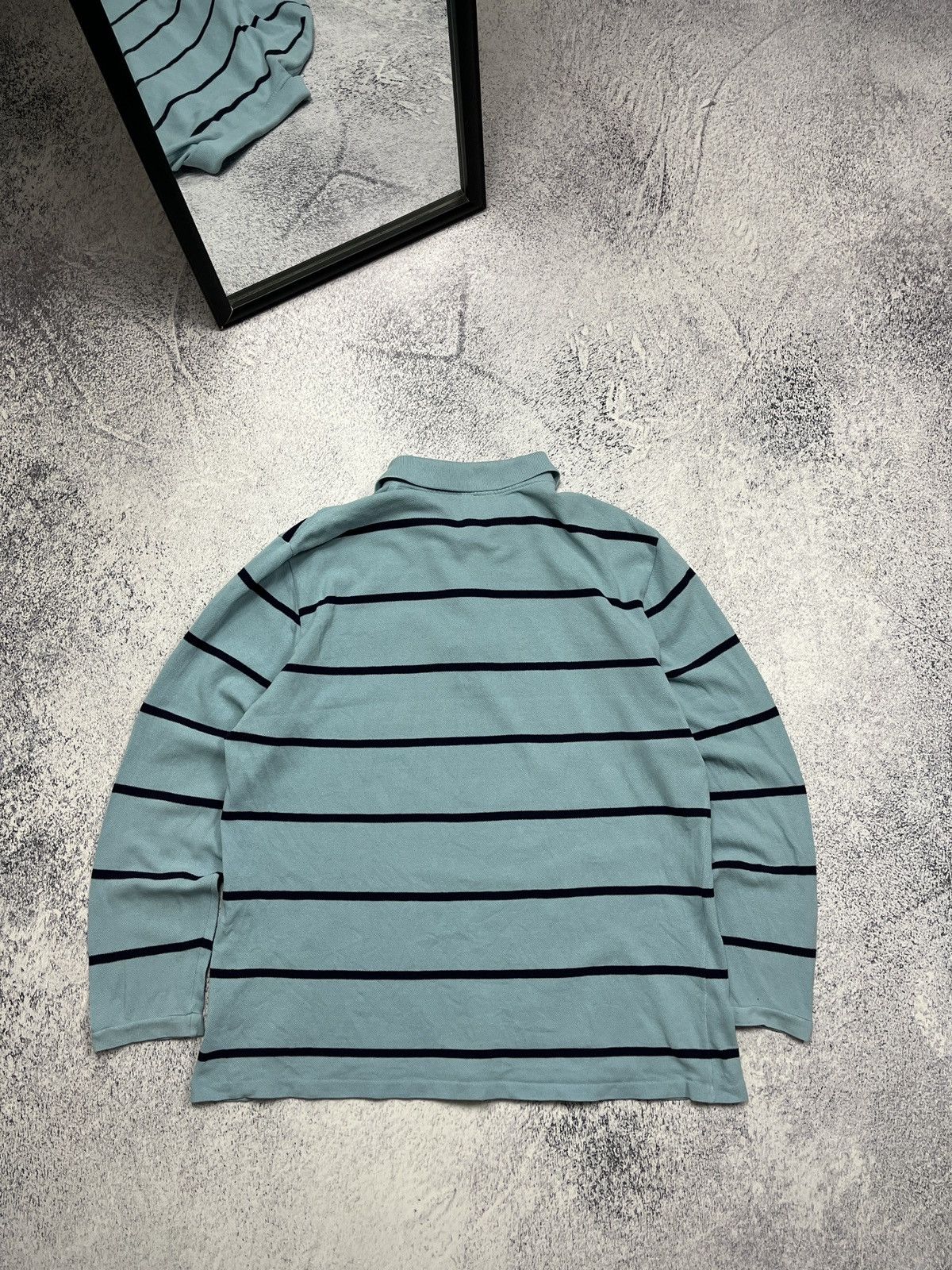 Lacoste × Vintage Vintage Lacoste Blue Rugby Long Sleeve Striped 90s Mini Logo Size US L / EU 52-54 / 3 - 12 Thumbnail