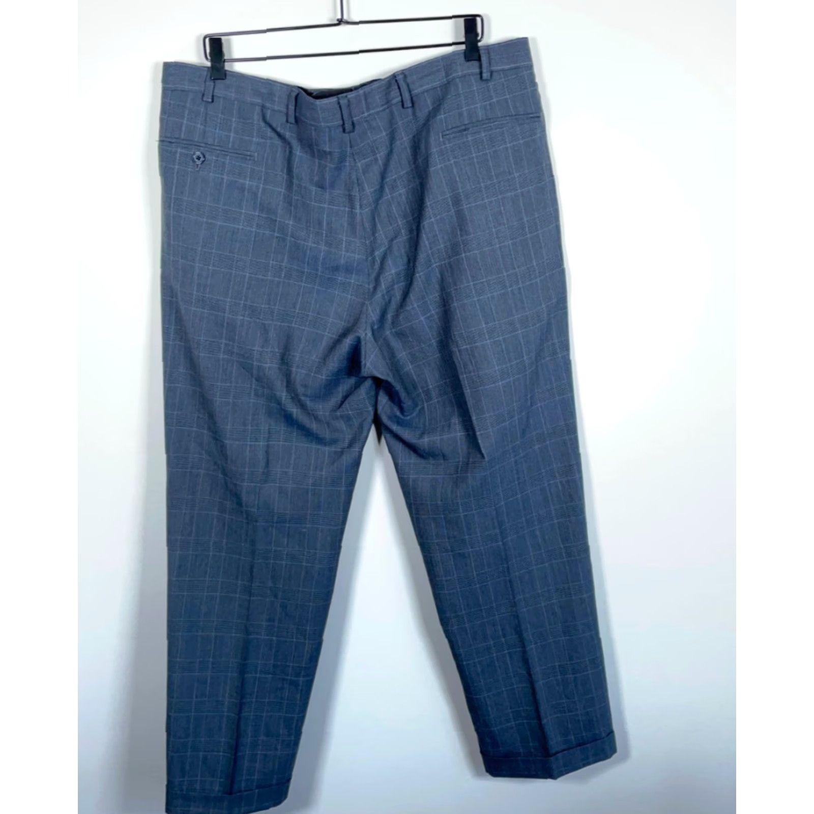 Doublet Unbranded Wool Dress Pants Blue Check Straight Leg 39 Regular Wool Double Pleat Trousers Mens Size US 40 / EU 56 - 2 Thumbnail