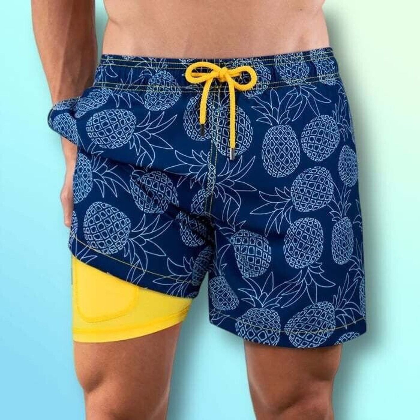 Other Capelle Miami Swim Trunks Mens Pineapple Compression Lined Size US 29 - 1 Thumbnail