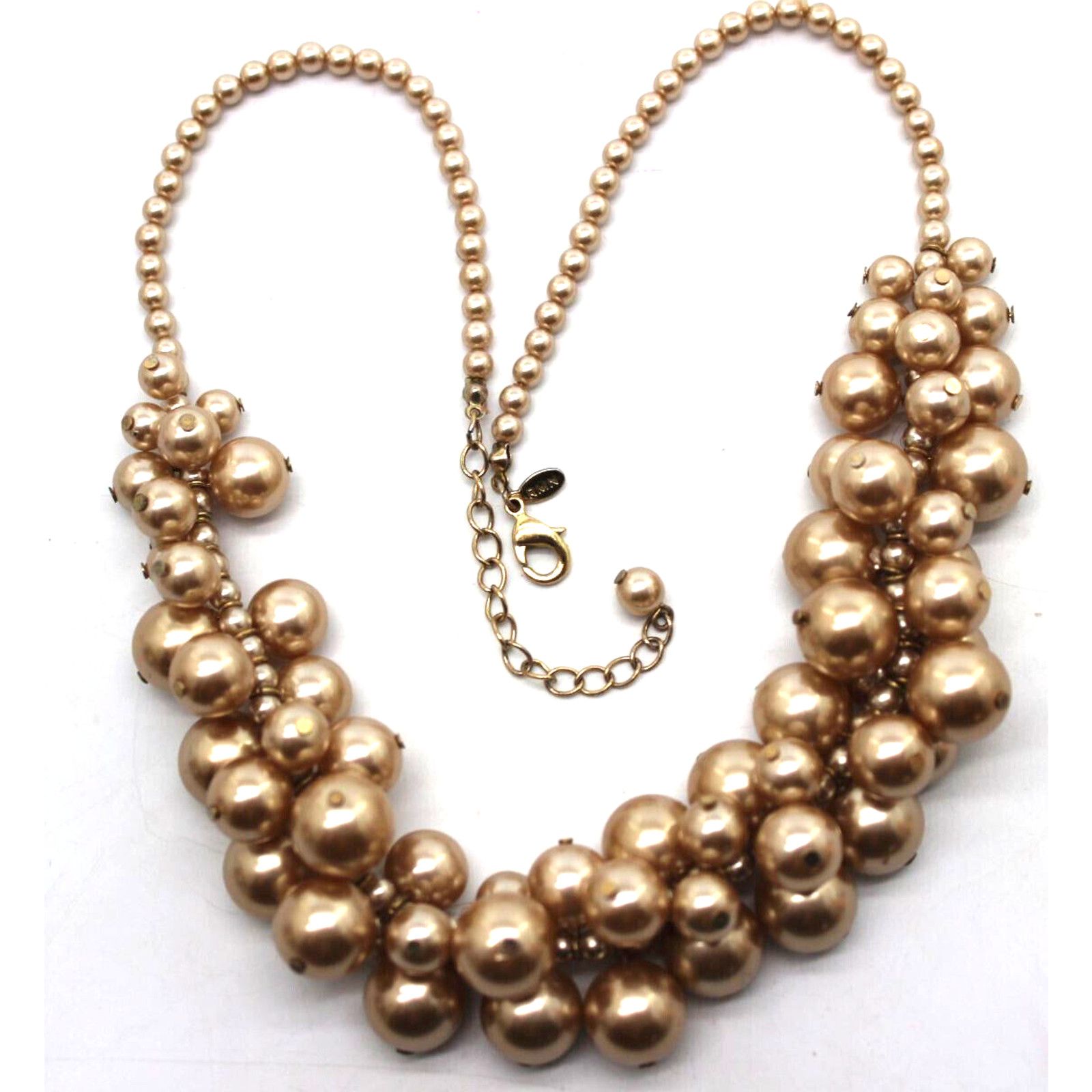 Rains Rain Faux Pearl Cluster Necklace • Champagne Beige • Chain Size ONE SIZE - 1 Thumbnail