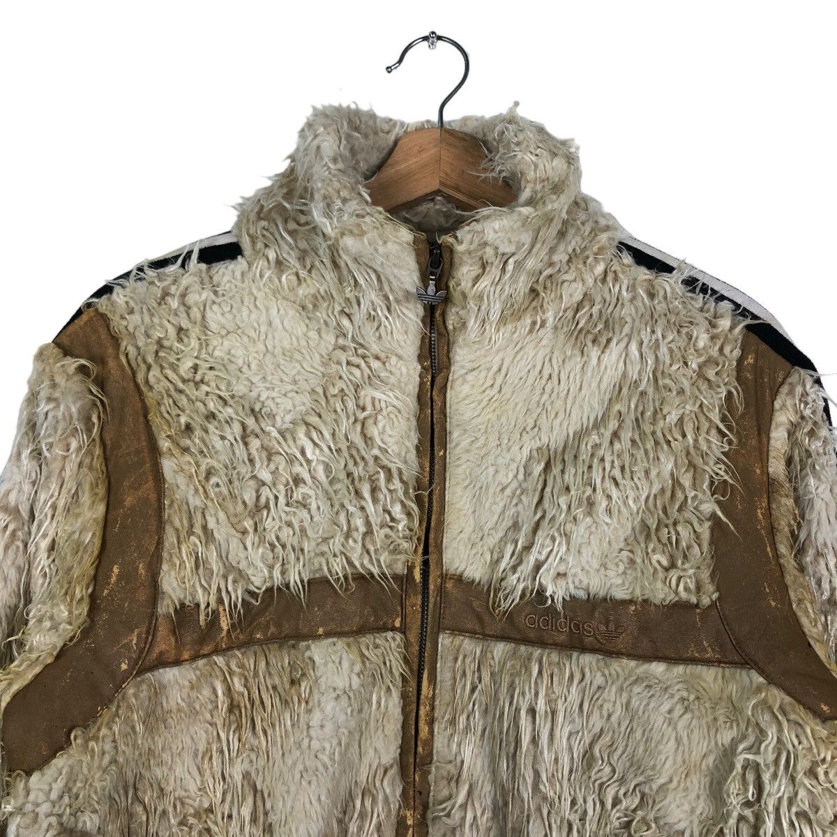 Adidas 🔥90’s Vintage Adidas Zipper Jacket Mink Fur Design Size US L / EU 52-54 / 3 - 3 Thumbnail