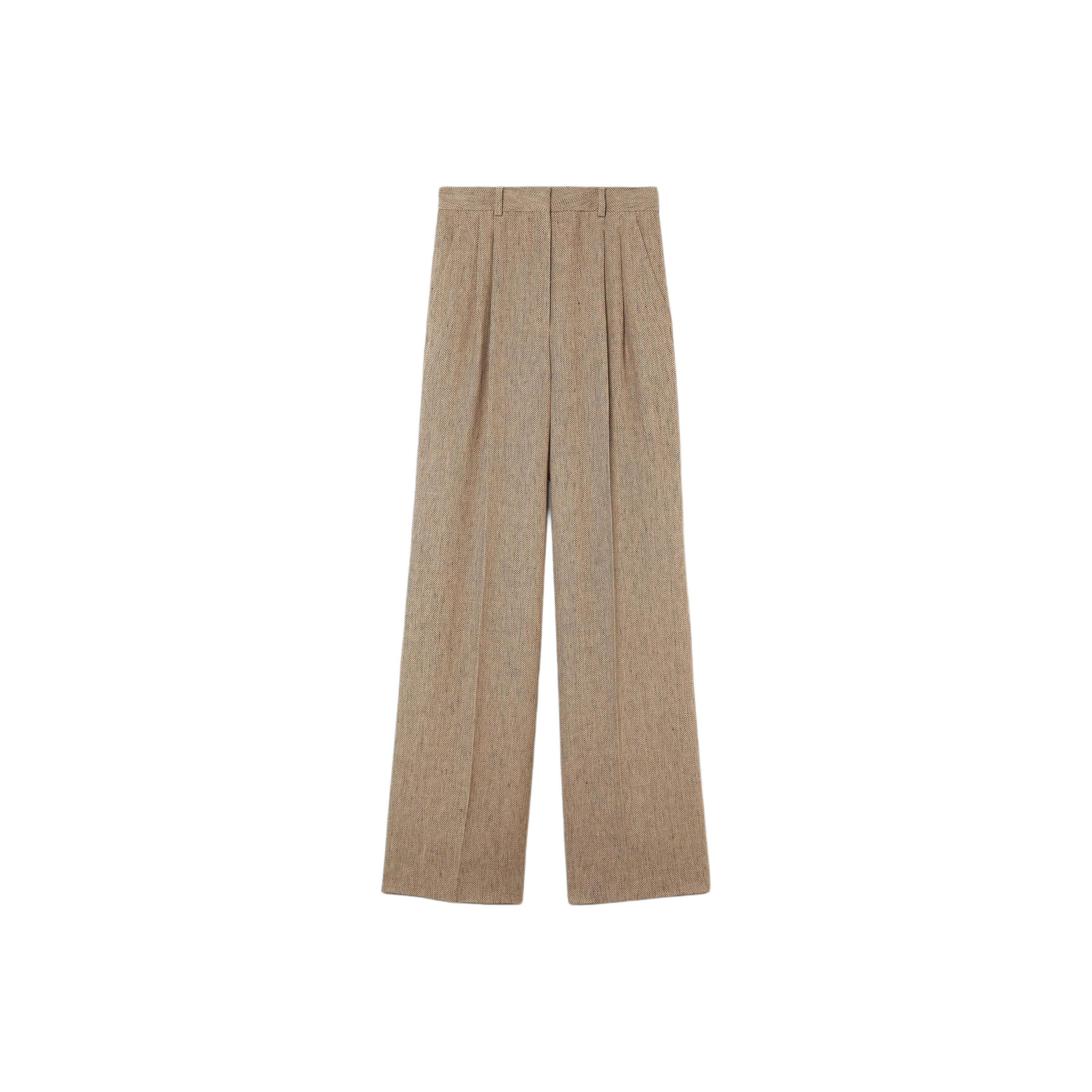 Loro Piana Loro Piana Herringbone Wide Leg Trousers Size 38 Size 26" / US 2 / IT 38 - 1 Thumbnail