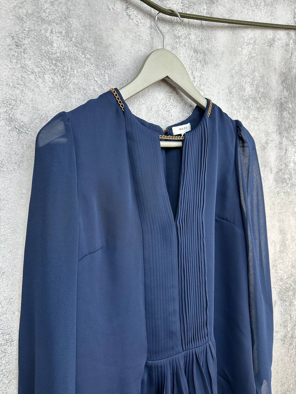 Reiss Reiss Inda Blouse Top Blouse LS Indigo Navy Polyester Size S / US 4 / IT 40 - 3 Thumbnail