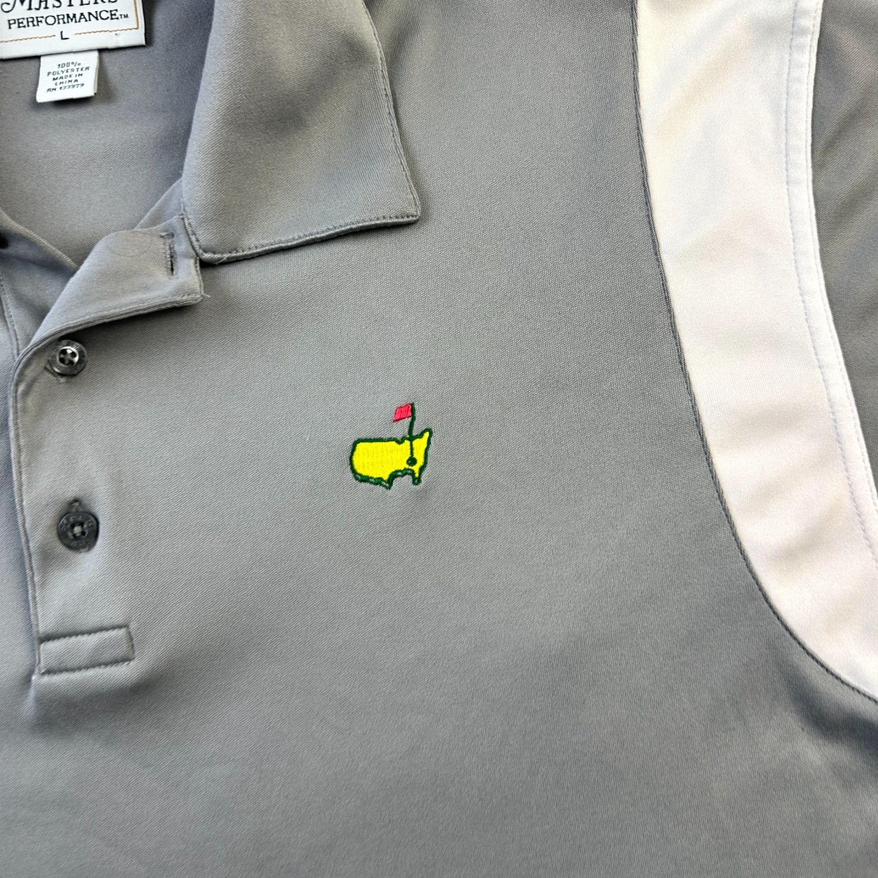 Vintage Masters Polo Shirt Mens Large Gray Augusta National Performance Golf Size US L / EU 52-54 / 3 - 4 Thumbnail