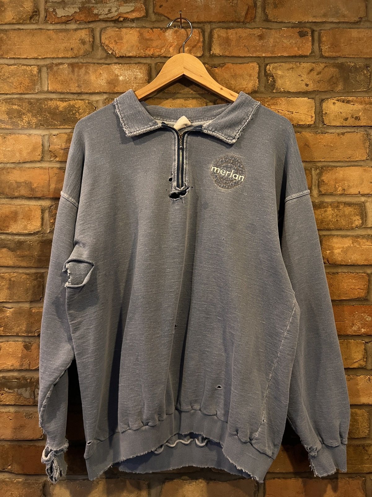 90s Thrashed 1/4 Zip Sweater