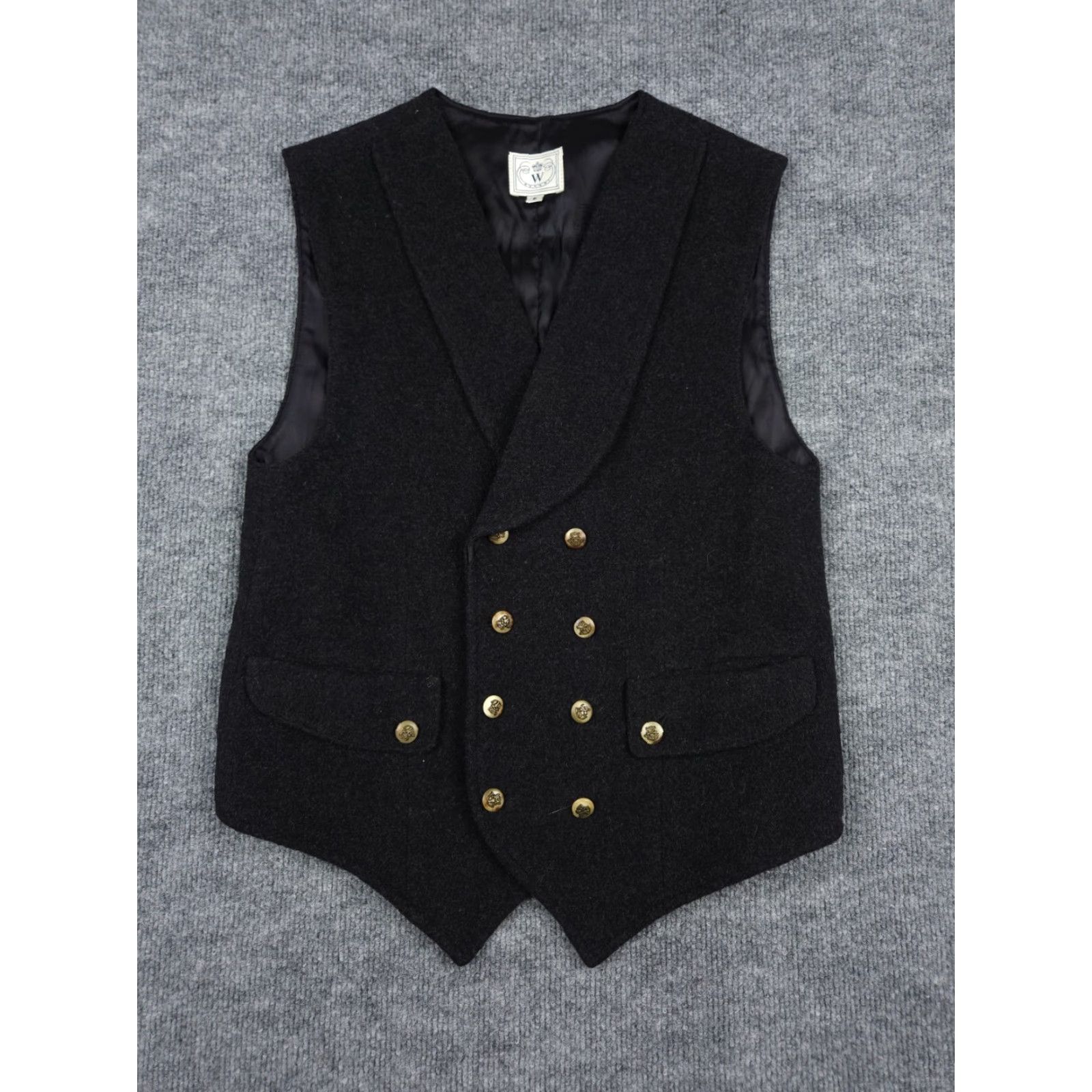 Vintage VINTAGE Wathne Vest Jacket Women Small Gray 100% Wool Made USA Buttons Equestrian Jacket Coat Ribbed Sleeveless Short Size S / US 4 / IT 40 - 2 Thumbnail