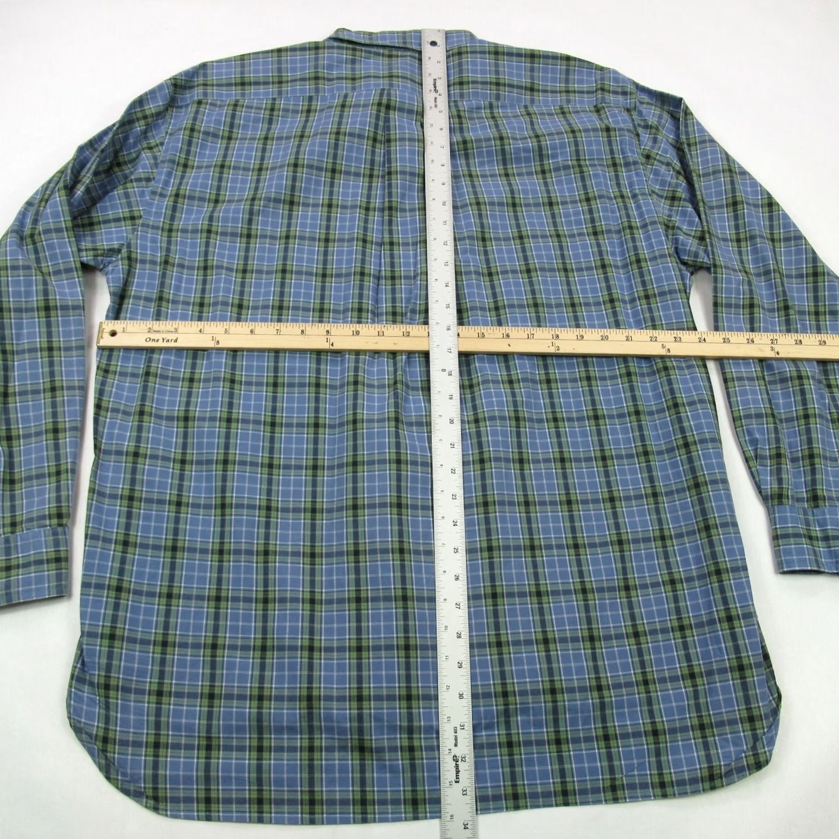 J.Crew VINTAGE J.Crew Shirt Mens Long Sleeve Blue Green Plaid Button Down Size US L / EU 52-54 / 3 - 6 Thumbnail