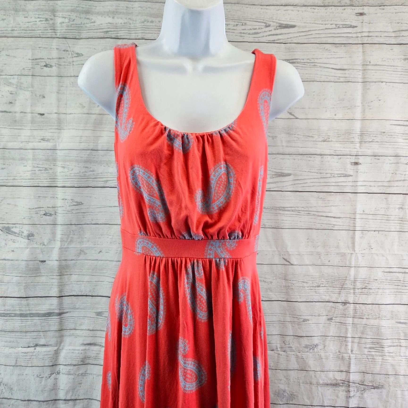 Boden Boden Womens Ella Dress Sz 6P Paisley Knit Sleeveless Scoop Neck Knee Length Pink Blue Jersey Knit Pattern Size M / US 6-8 / IT 42-44 - 2 Thumbnail
