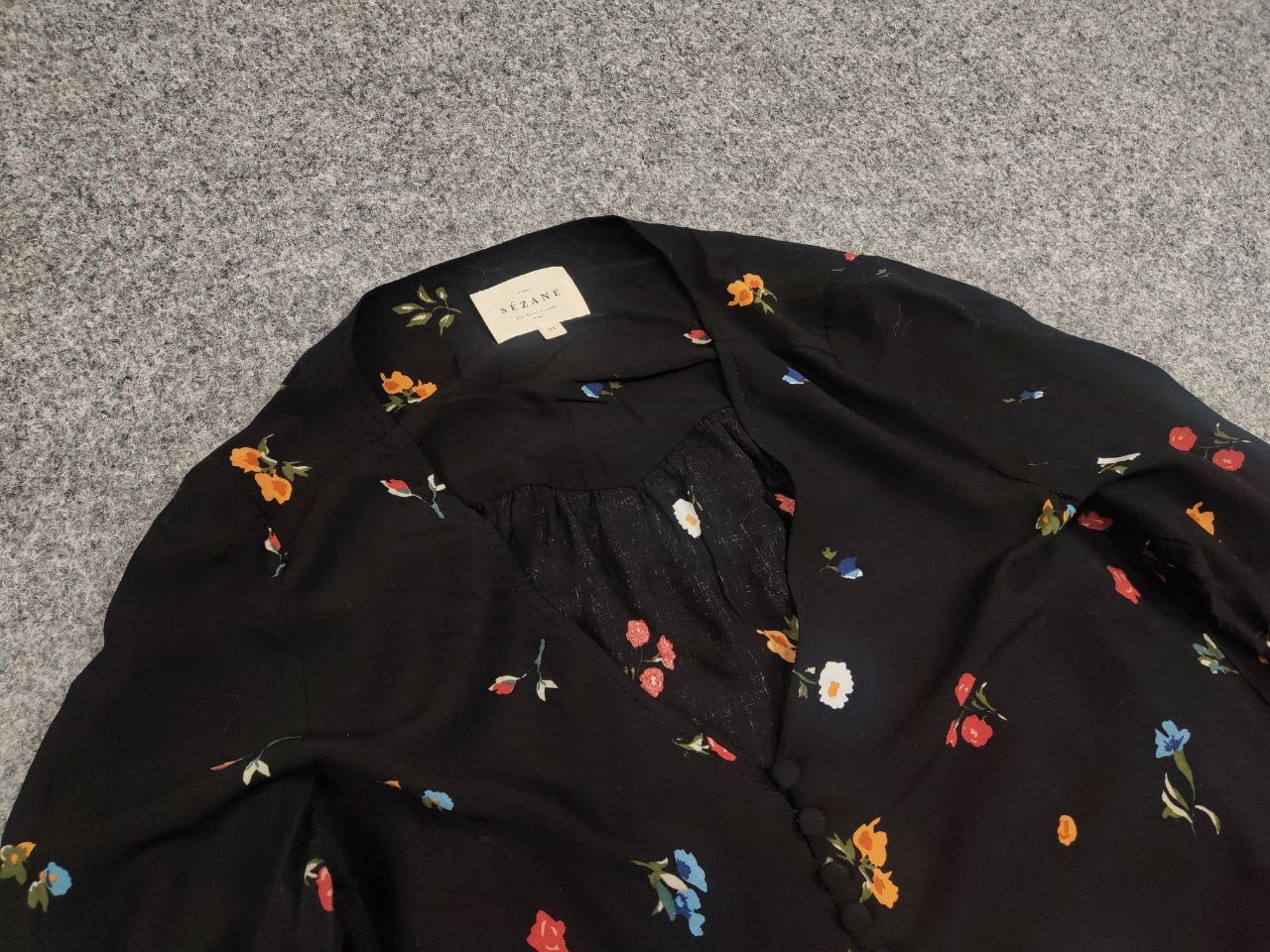 Sezane Sezane Paris design Flowers Pattern Viskoze Blouse Cardigan Size XS / US 0-2 / IT 36-38 - 11 Thumbnail