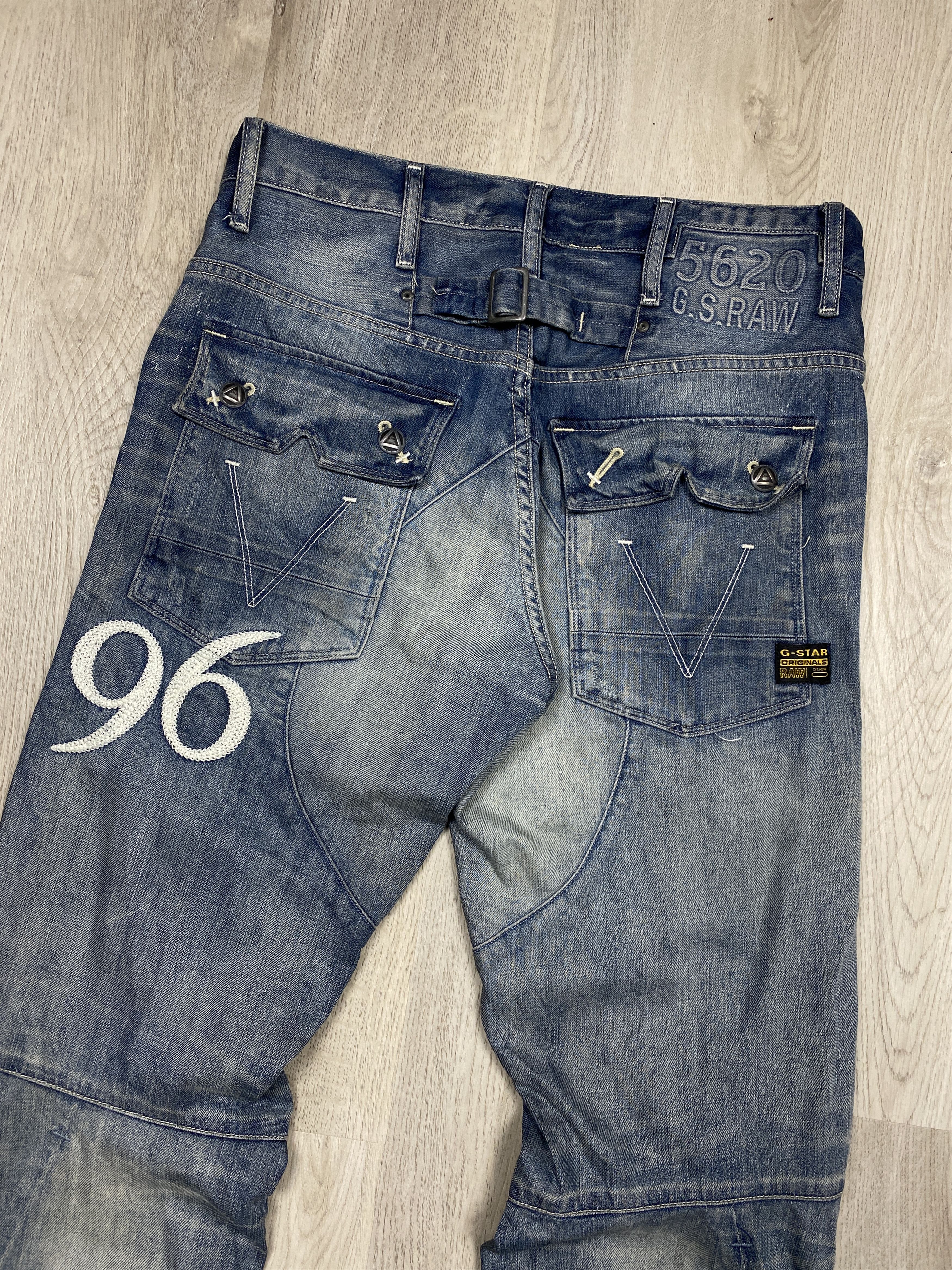 G-Star G Star Raw Mens 3D Tapered Denim Pants Double Knee Y2K Size US 30 / EU 46 - 2 Thumbnail