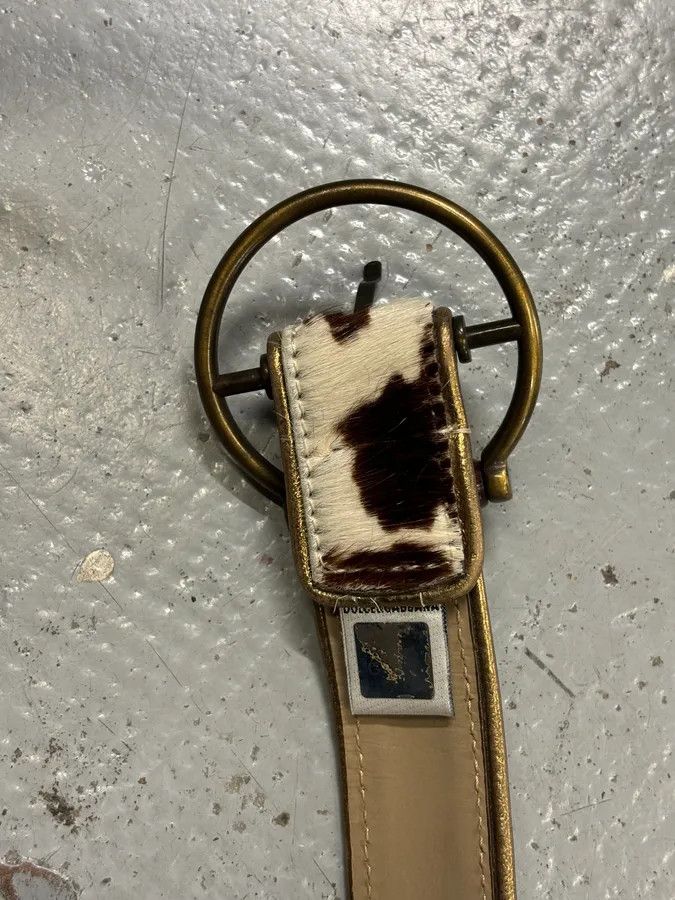 Dolce & Gabbana 2000s Dolce & Gabbana Brown Pony Hair Leather Cowhide Belt Size ONE SIZE - 6 Thumbnail