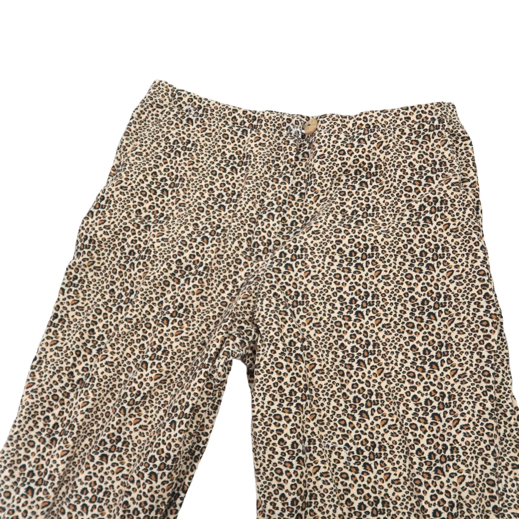 Vintage VINTAGE 90s Tan Brown Leopard Print Corduroy Straight Leg Pants XL 32" Waist High Rise Women Corduroy Animal Print Jeans Ankle Spring Fall | Womens Size 24" / US 00 / IT 34 - 2 Thumbnail