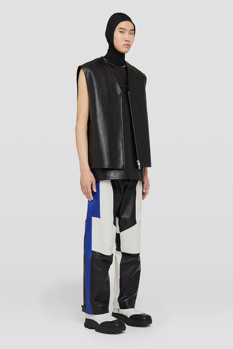 Jil Sander o1w1db10825 Leather Vest in Black Size US L / EU 52-54 / 3 - 3 Thumbnail