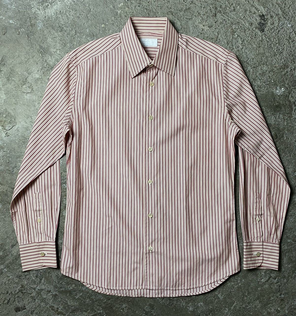 image of Prada Pinstripes Longsleeve Shirt in Red, Men's (Size Medium)