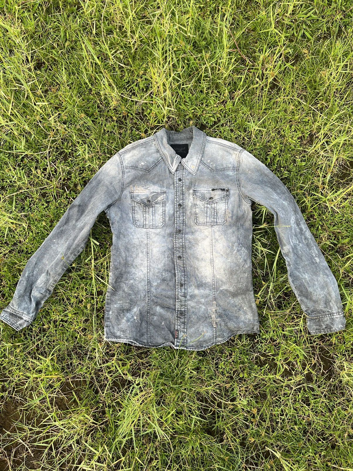 Japanese Brand Buckaroo Washed Denim Shirt Vintage Size US L / EU 52-54 / 3 - 1 Thumbnail