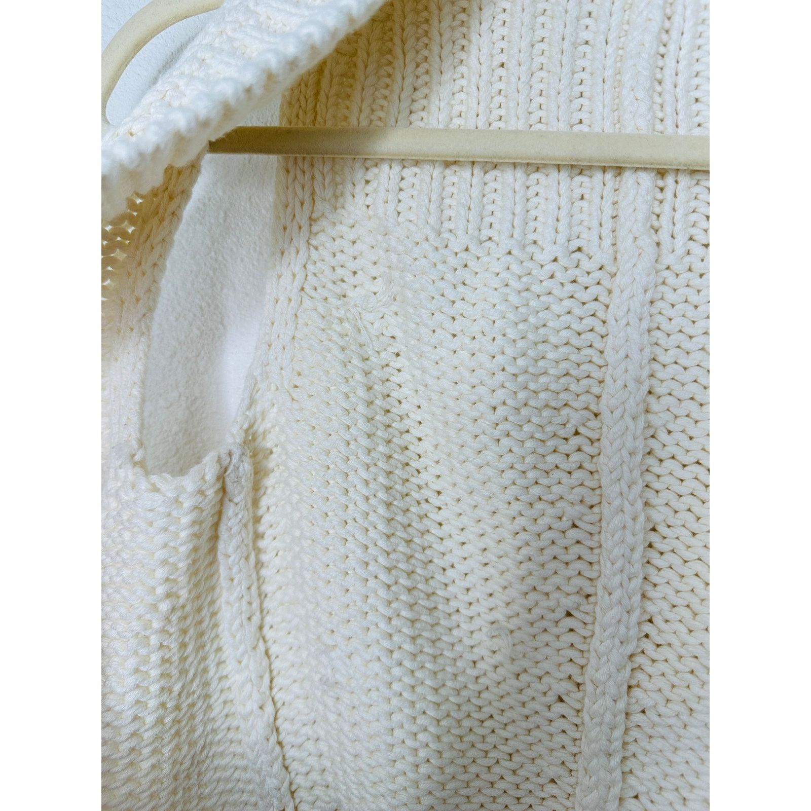 Theory Theory Ivory Cream Chunky Knit Cropped Sweater Vest Small Size S / US 4 / IT 40 - 6 Thumbnail