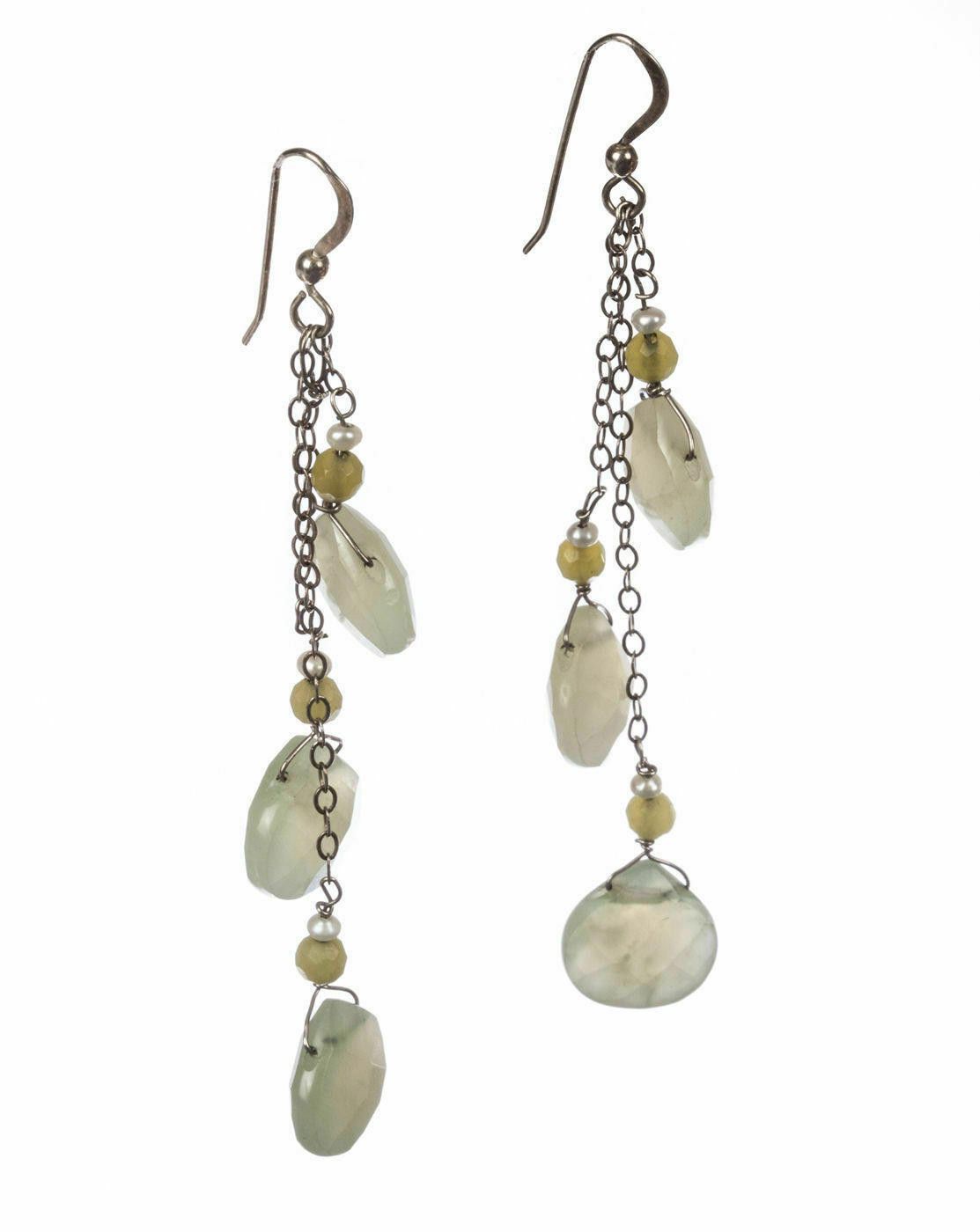 Handmade Handmade Pearl and Lemon Quartz Drop Earrings Size ONE SIZE - 2 Thumbnail