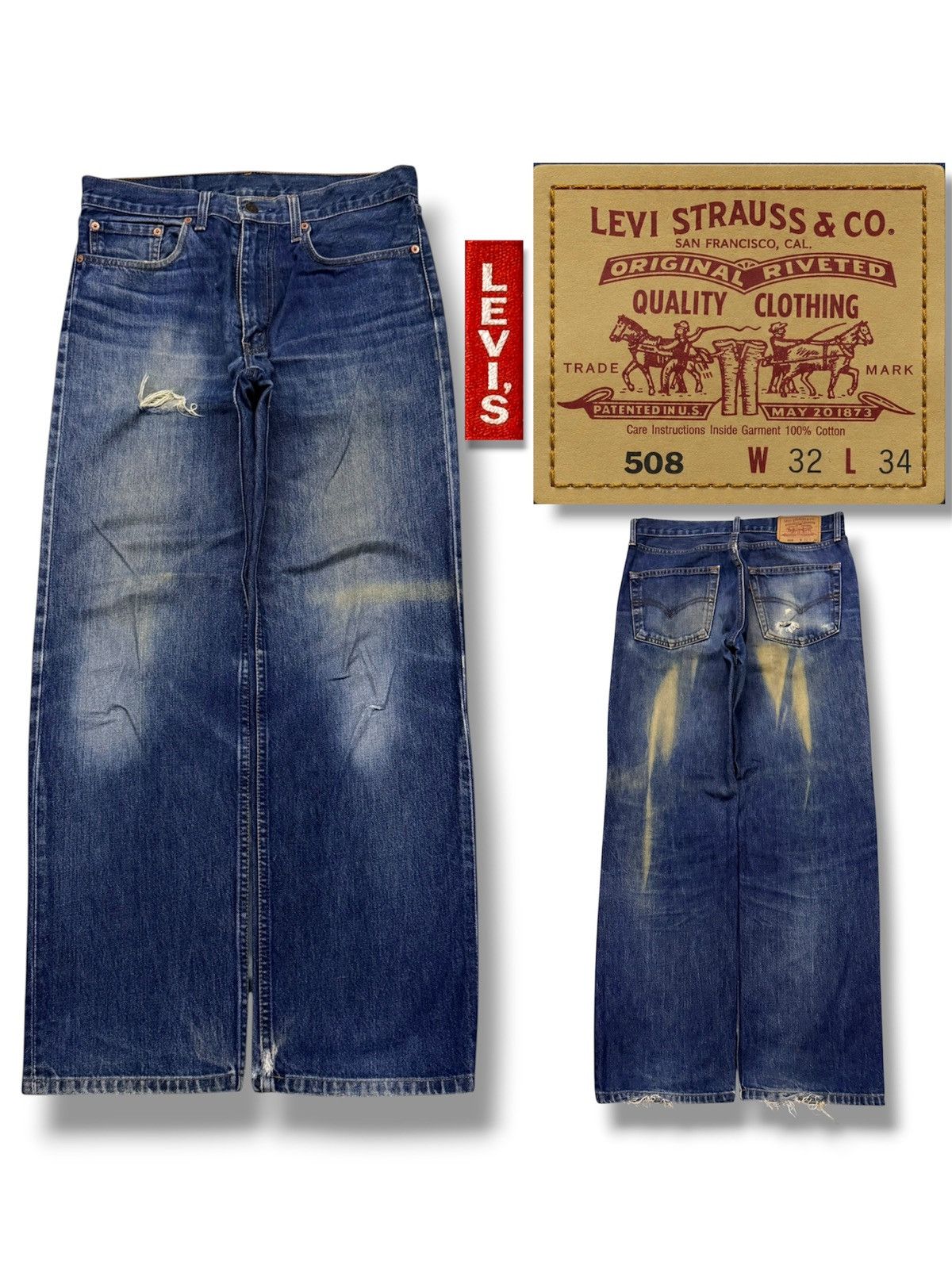 Levi's Vintage Levi’s 508 Denim Jeans | Relaxed Straight Fit | W32 Size US 32 / EU 48 - 1 Thumbnail