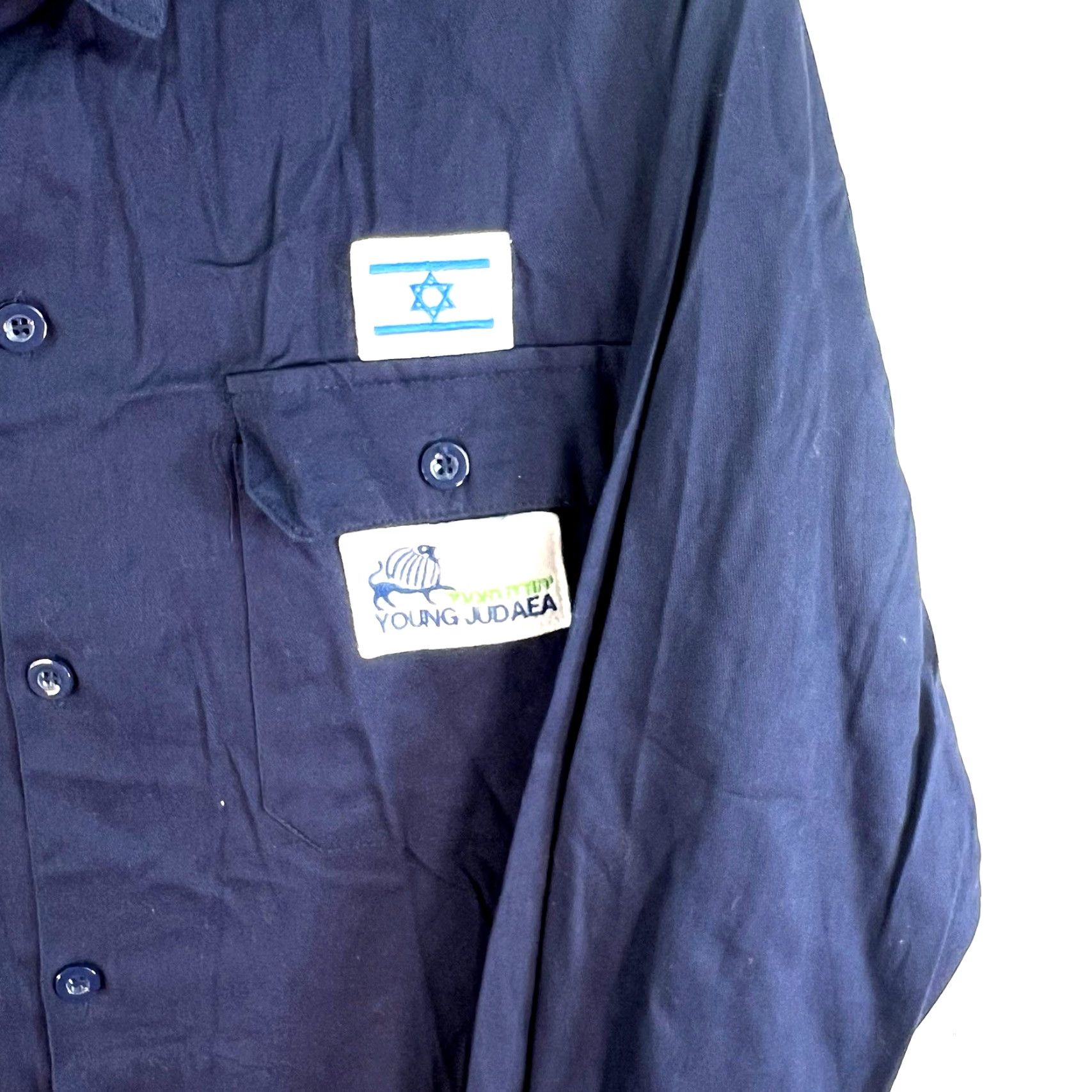 Vintage VINTAGE Russini Men's Button-Up Shirt Long Sleeve Blue Cotton Collared Embroidered Size M Casual Size US M / EU 48-50 / 2 - 2 Thumbnail