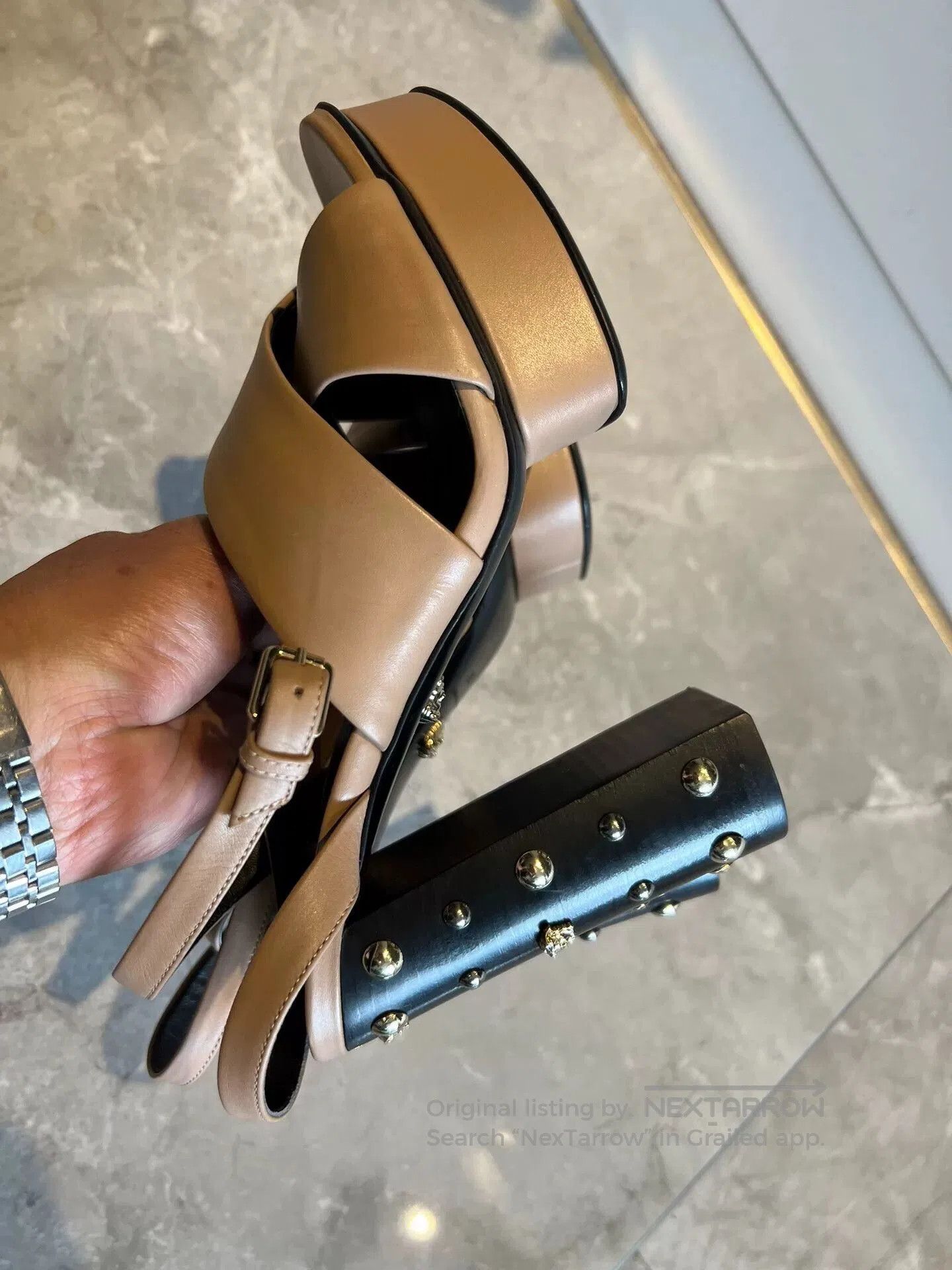Versace Versace Leather High-Heel Sandals. Size US 6 / IT 36 - 5 Thumbnail