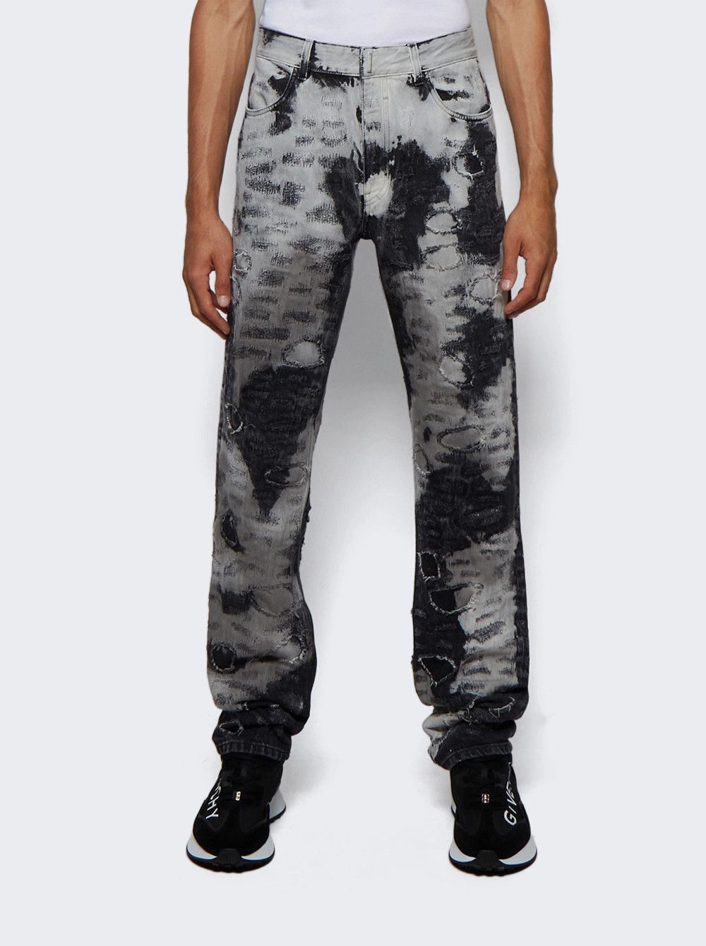Givenchy o1mle0426 Slim Fit 5 Pocket Denim Jeans in White/Black Size US 30 / EU 46 - 3 Thumbnail
