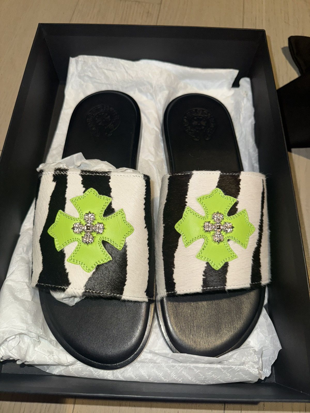 Chrome Hearts Chrome Hearts Zebra Stud Slides Size US 9 / EU 42 - 1 Thumbnail