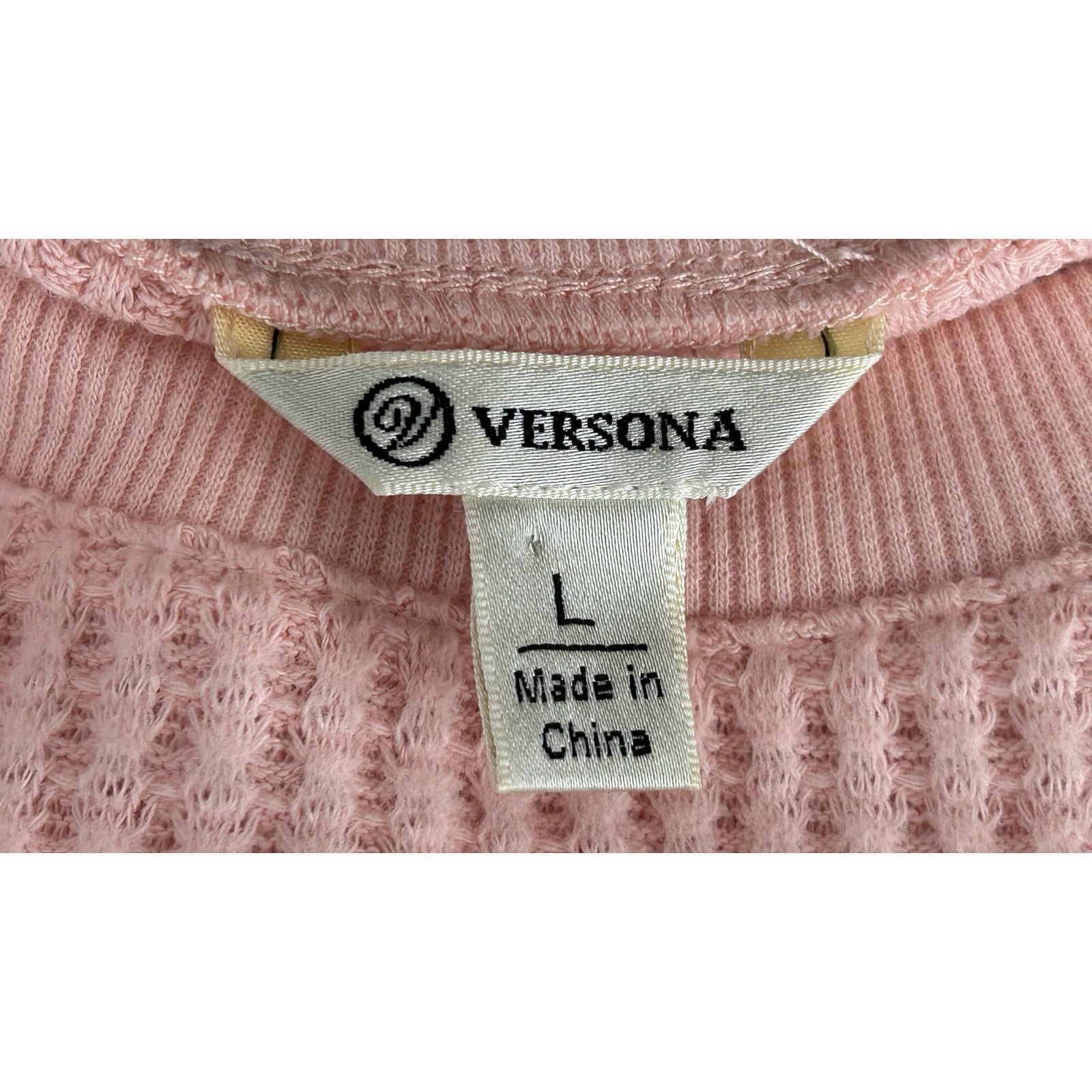 Other Versona | Women’s Solid Waffle Knit Flowy Top | Large Size L / US 10 / IT 46 - 4 Thumbnail