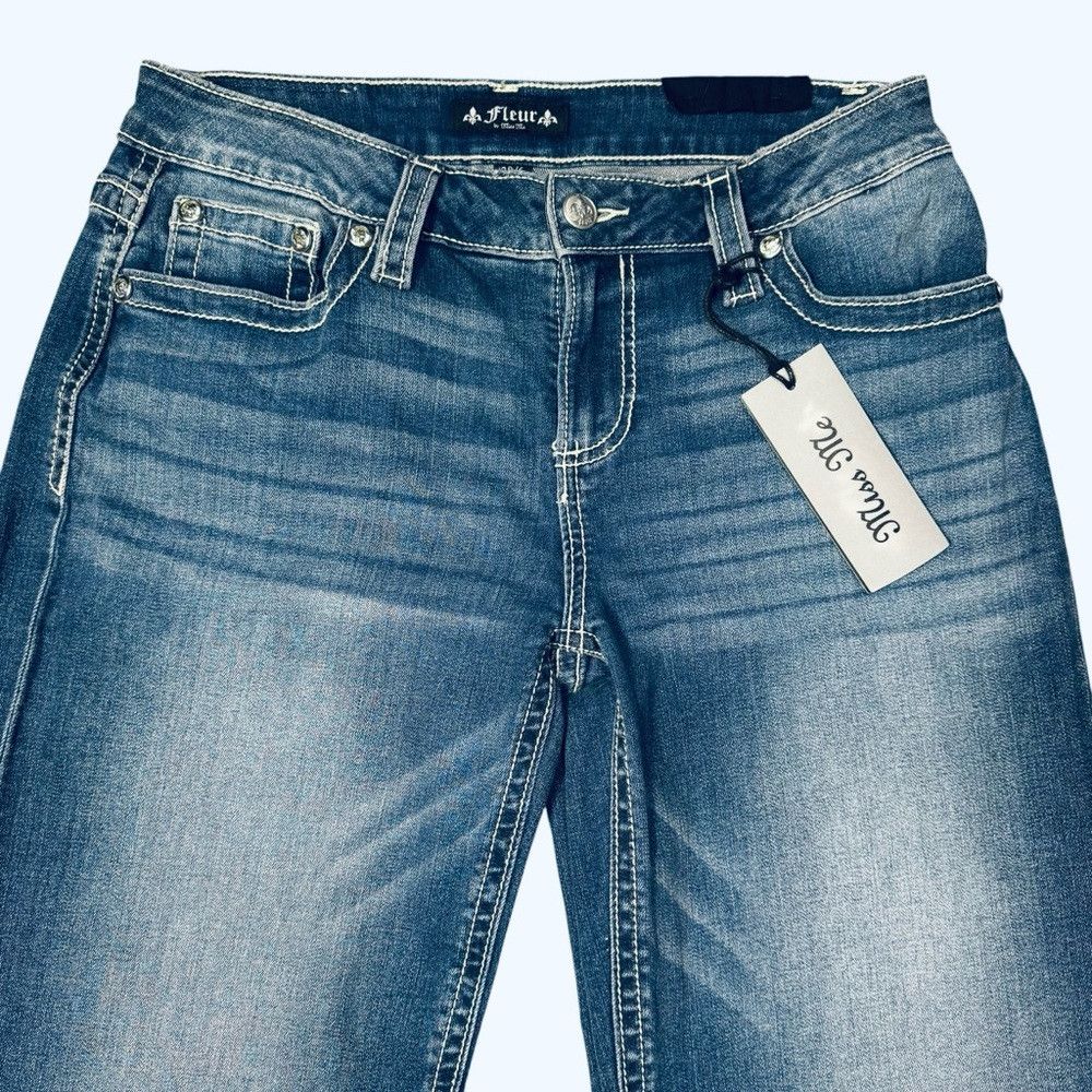 Miss Me NWT New Fleur By Miss Me Slim Wide Embroidered Back Jeans S Size 28" / US 6 / IT 42 - 9 Thumbnail