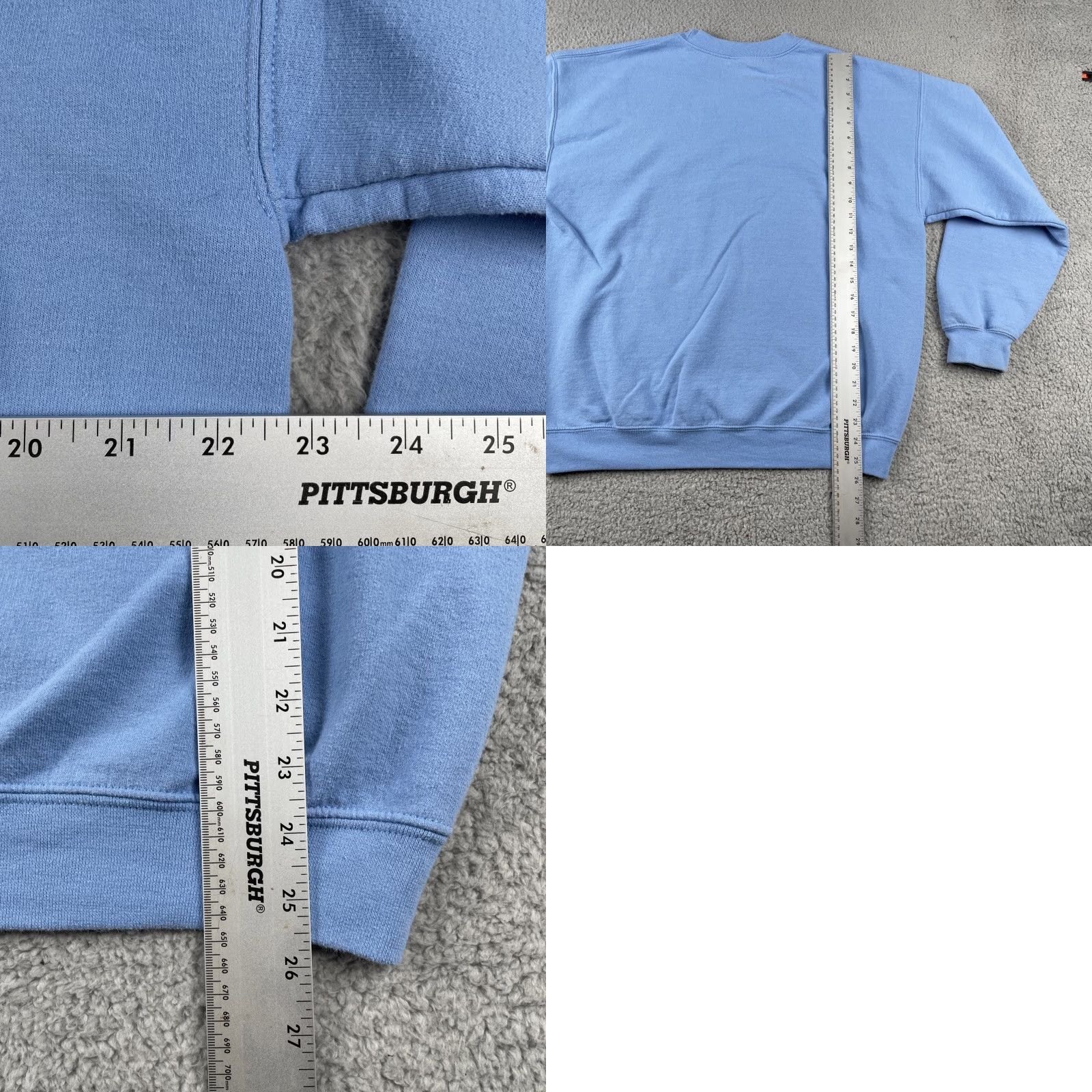 Gildan VINTAGE Gildan Heavy Blend Sweatshirt Blue L Mens Pull Over Solid Periwinkle Blue 80s 90s Mens Size US L / EU 52-54 / 3 - 9 Thumbnail