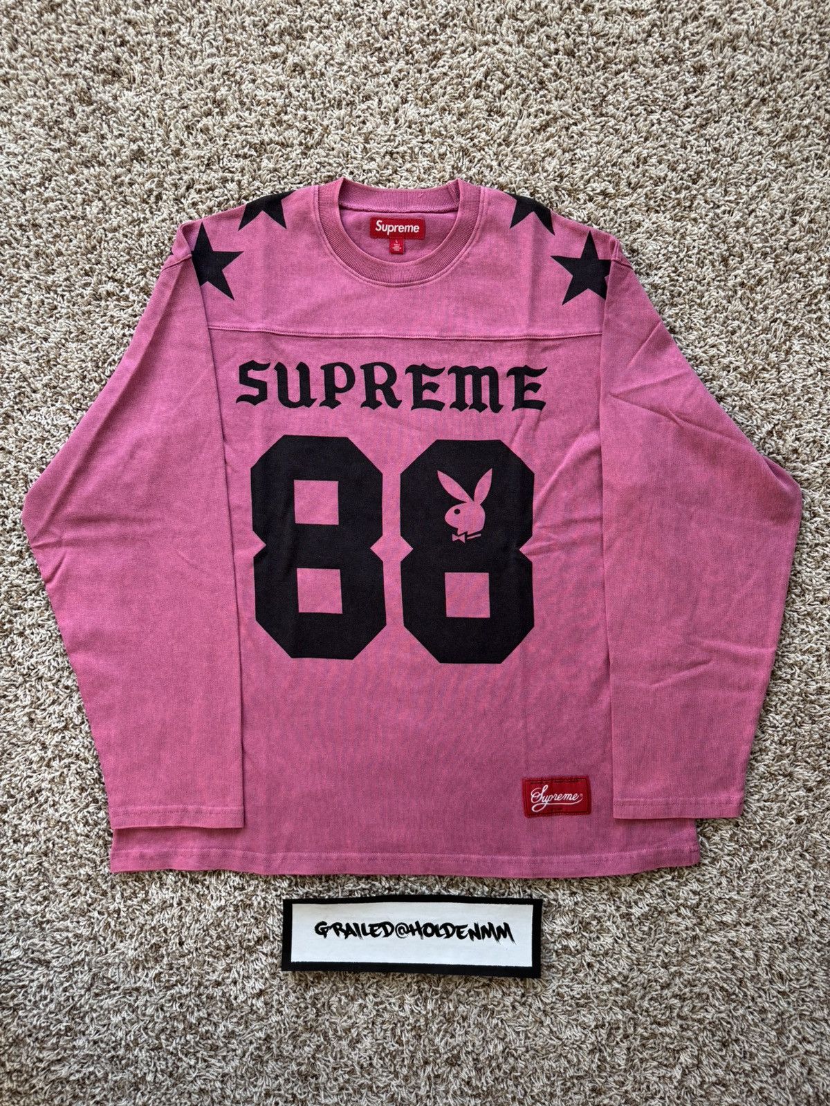 Playboy × Supreme Supreme ® Playboy ® L/S Football Top Pink | Grailed