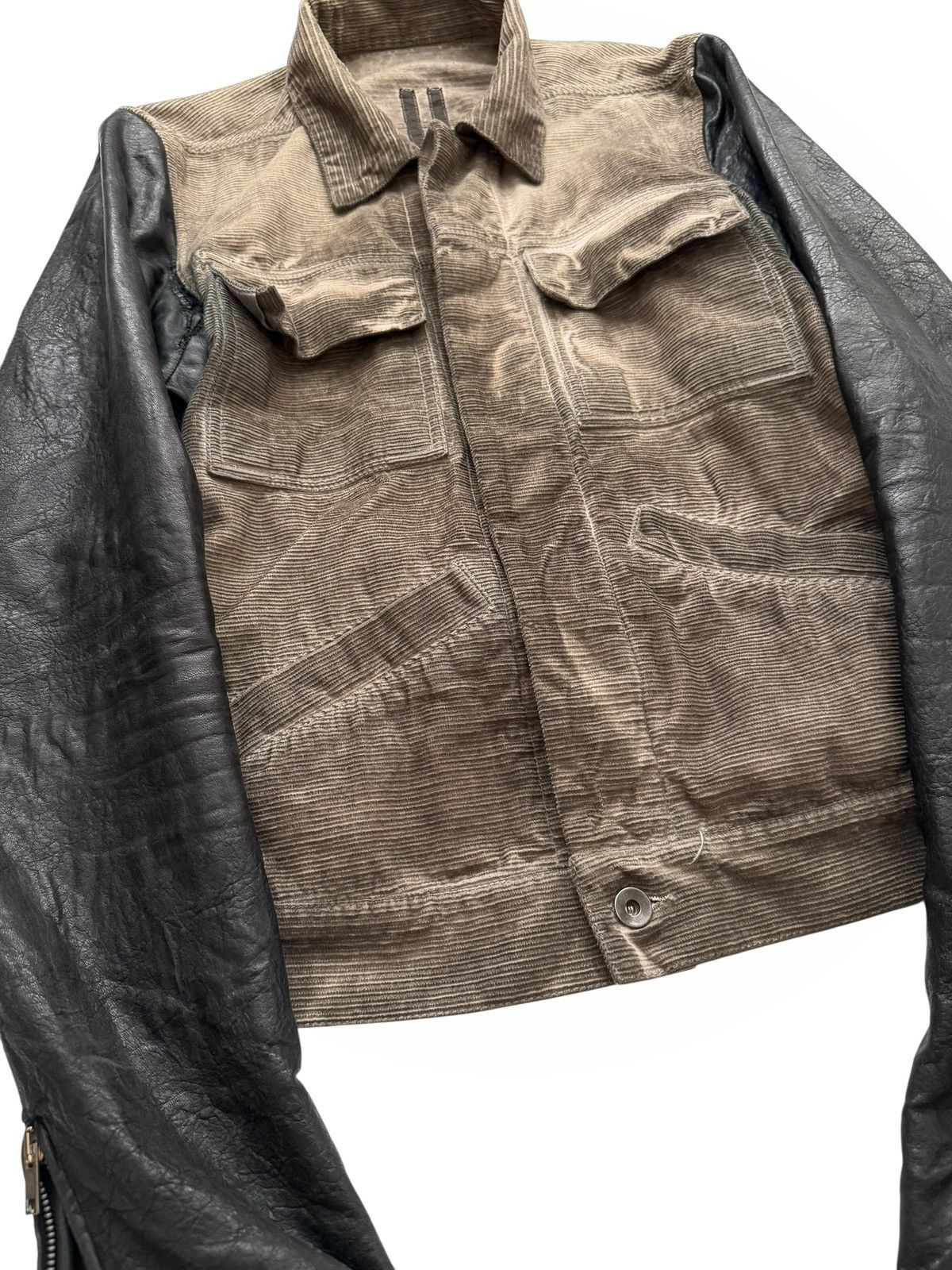 Rick Owens 2000’s Sample Hogwash Distressed Corduroy Leather Hybrid Size US M / EU 48-50 / 2 - 3 Thumbnail