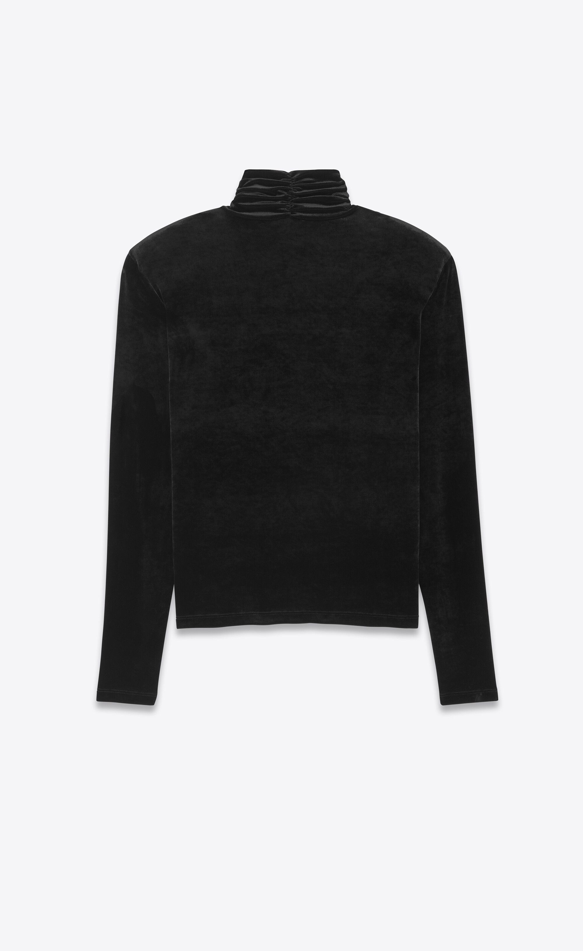Saint Laurent Paris o1bcso1str1124 Top In Velvet Jersey in Black Size US XS / EU 42 / 0 - 2 Thumbnail