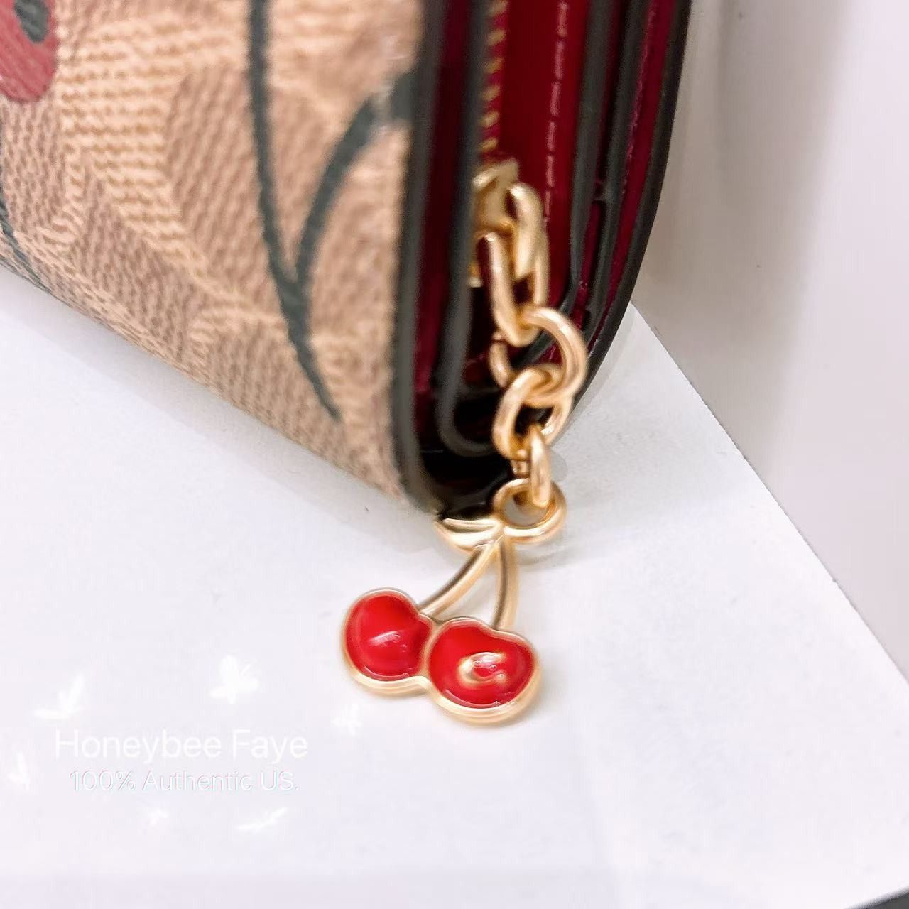 Coach Snap Wallet In Signature Canvas With Cherry Print CZ347 Size ONE SIZE - 3 Thumbnail
