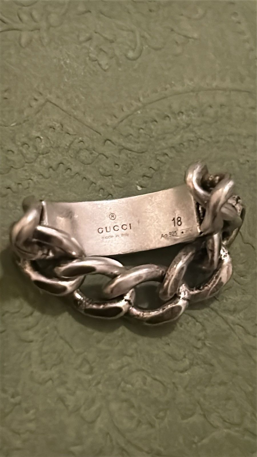 Gucci Gucci Tag Chain Enamel Arg 925 Ring Size ONE SIZE - 5 Thumbnail