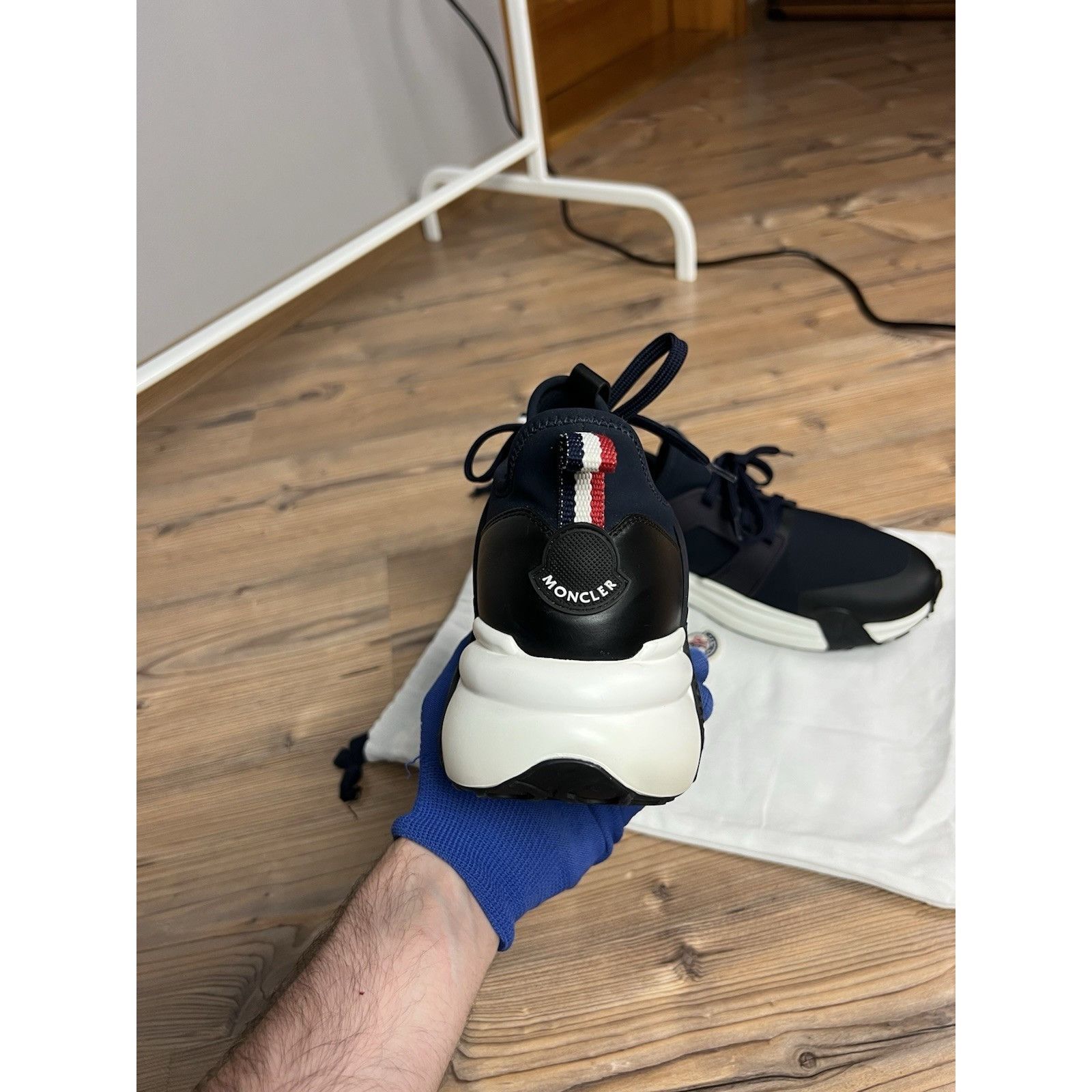 Moncler NWOB Moncler Lunarove Blue Men`s Leather & Mesh Sneakers Siz Size US 10.5 / EU 43-44 - 8 Thumbnail