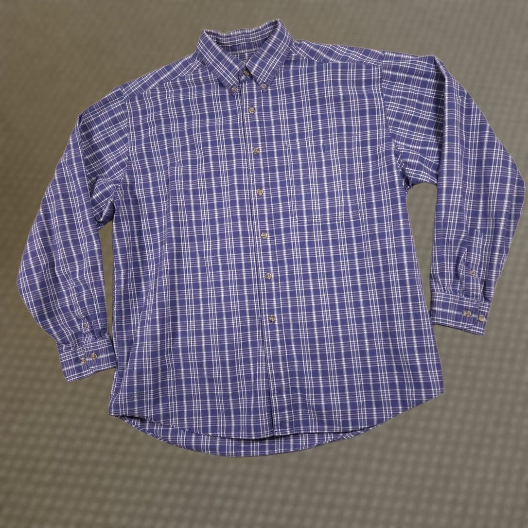 Wrangler Wrangler Rugged Wear Shirt Mens XL Blue Plaid Button-Down Long Sleeve Outdoor Mens XL Blue Plaid Shirt Size US XL / EU 56 / 4 - 1 Thumbnail