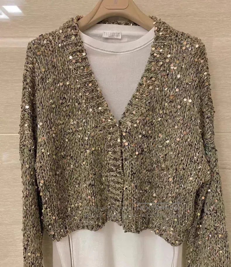 Brunello Cucinelli Brunello Cucinelli Classic Sequined Cardigan Size M / US 6-8 / IT 42-44 - 2 Thumbnail