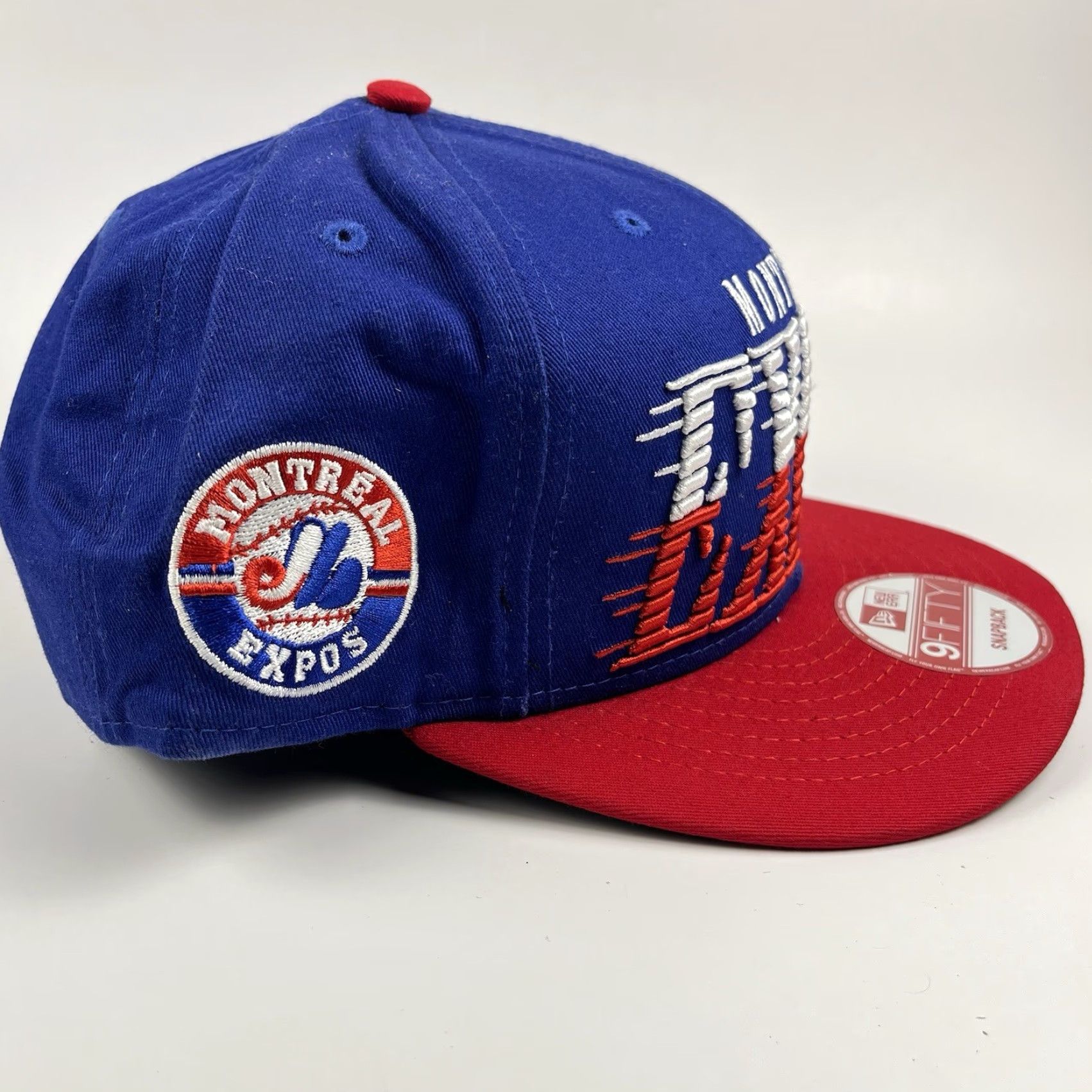 New Era VINTAGE Montreal Expos New Era SnapBack Cooperstown Collection MLB Baseball Hat Men Adjustable Blue Cotton Hats Size ONE SIZE - 2 Thumbnail