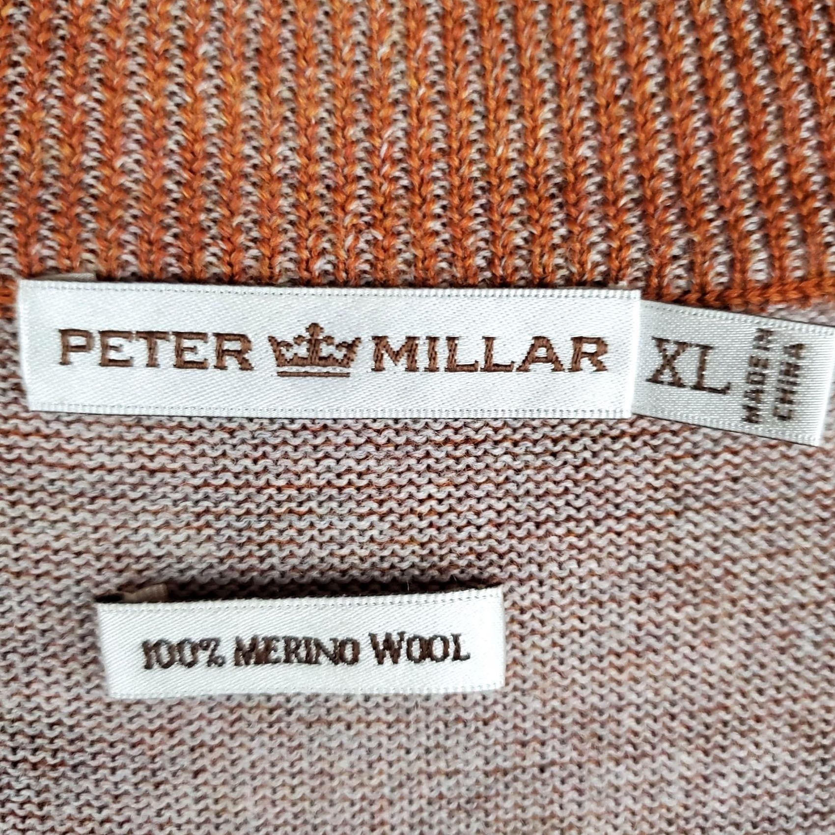 Peter Millar Peter Millar 100% Extrafine Merino Wool 1/4 Zip Sweater XL Pullover Burnt Orange Golf Mens Size US XL / EU 56 / 4 - 7 Thumbnail