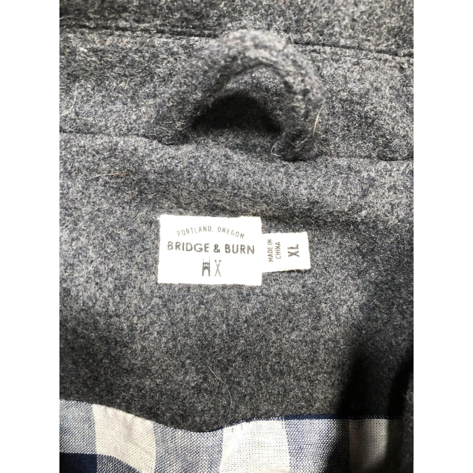 Vintage Bridge & Burn Jacket Mens XL Gray Wool Military Front Button Pockets Lined Size US XL / EU 56 / 4 - 7 Thumbnail
