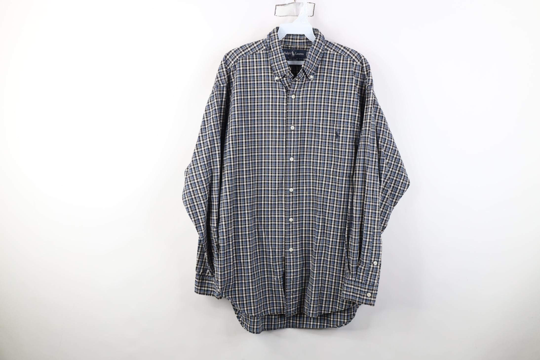 Polo Ralph Lauren Vintage 90s Ralph Lauren Big Shirt Baggy Collared Down Shirt Size US M / EU 48-50 / 2 - 1 Thumbnail