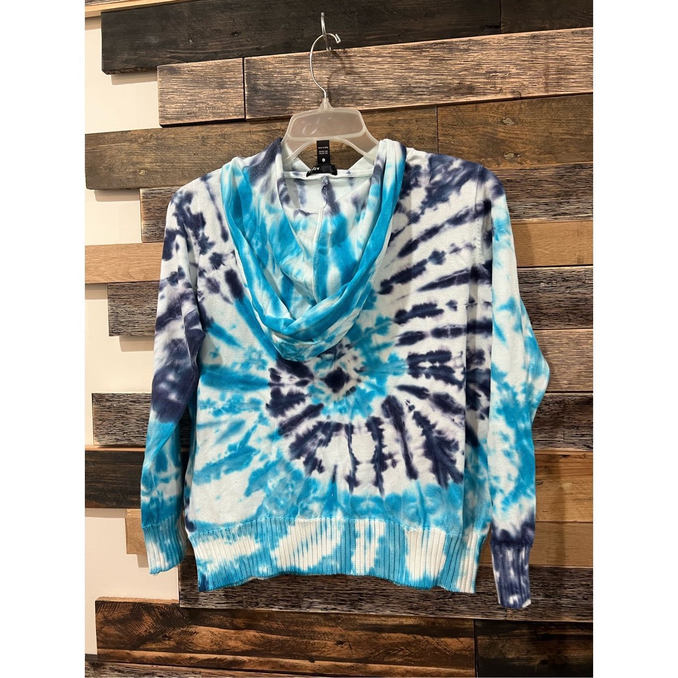 Other Aqua Womens Blue White Tie-Dye Pullover Hoodie Cotton Sweate Size M / US 6-8 / IT 42-44 - 4 Thumbnail