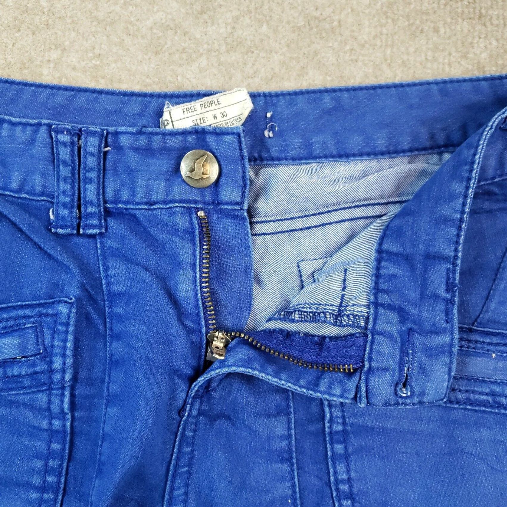 Free People Free People Jeans Womens 33x29 Blue Skinny Regular Zip 5-Pocket Denim Color Size 33 Womens Jeans Size 24" / US 00 / IT 34 - 6 Thumbnail