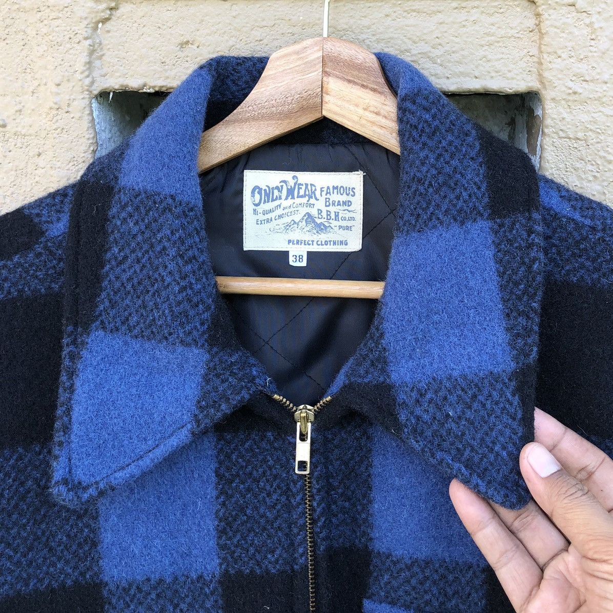 Flannel Vintage Only Wear Famous Brand B.B.H Plain Wool Jacket Size US L / EU 52-54 / 3 - 14 Thumbnail