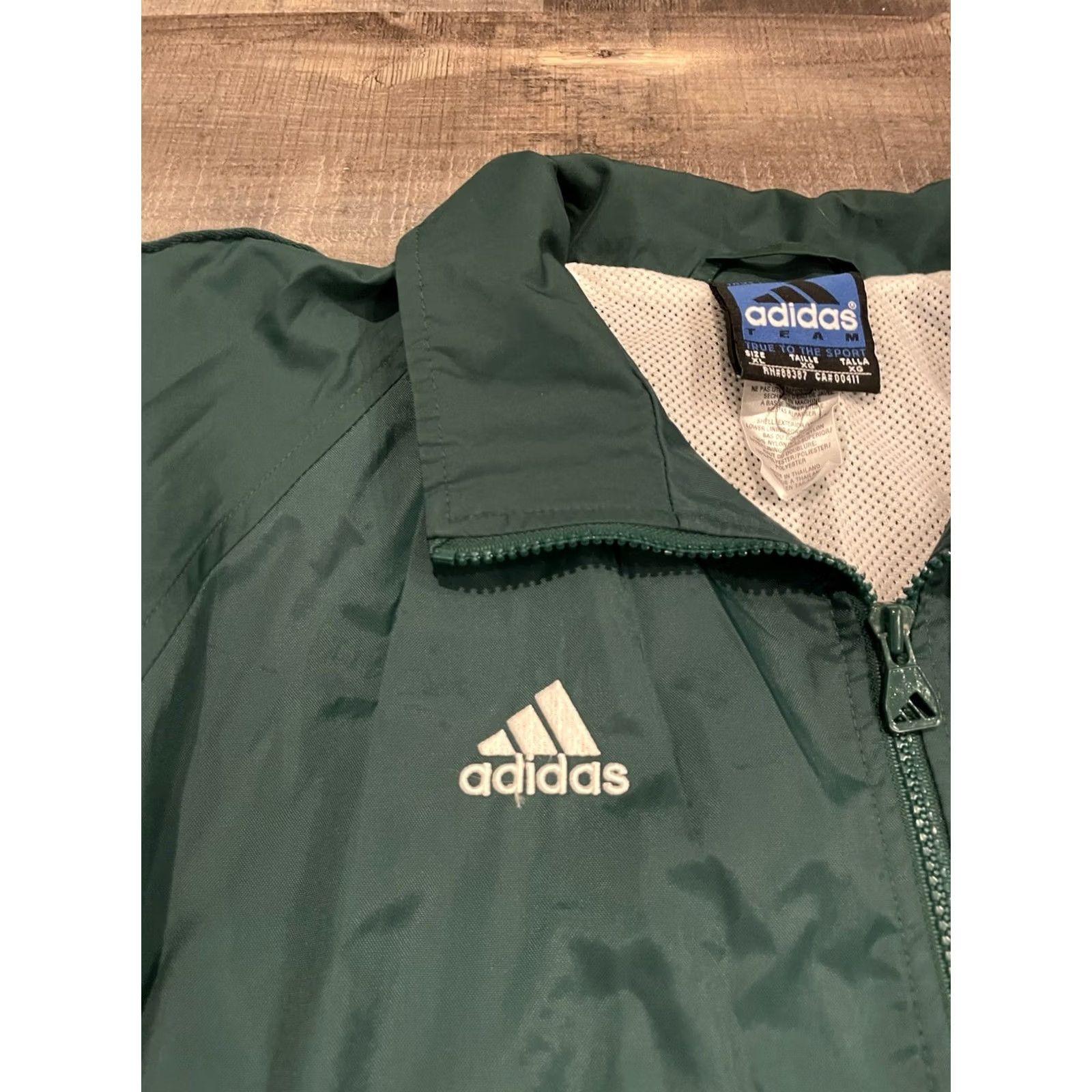 Adidas VINTAGE Adidas Tracksuit XL Jacket & Pants Windbreaker Green Gator Basketball 90s Streetwear Y2K Mens Size 46R - 5 Thumbnail