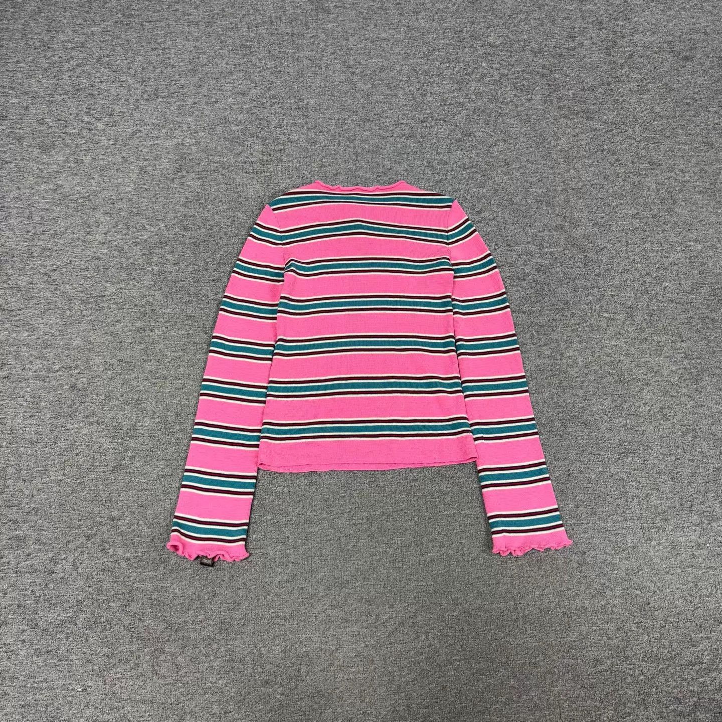 Louis Vuitton LV pink stripe bell sleeves short knit top M Size M / US 6-8 / IT 42-44 - 2 Thumbnail