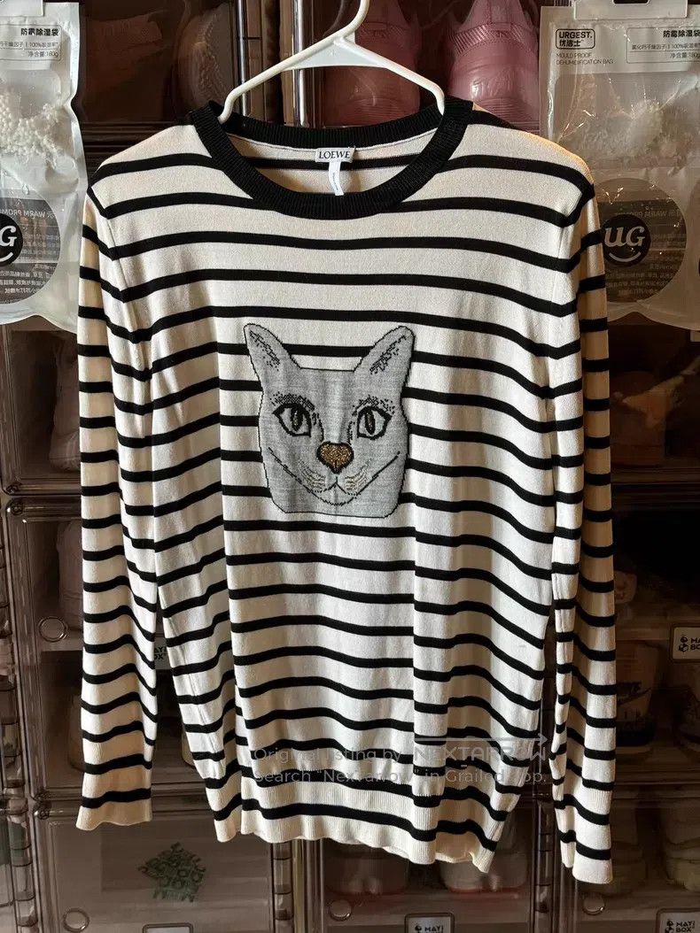Loewe Loewe Cat Pattern Jacquard Ribbed Sweater Size S / US 4 / IT 40 - 1 Thumbnail